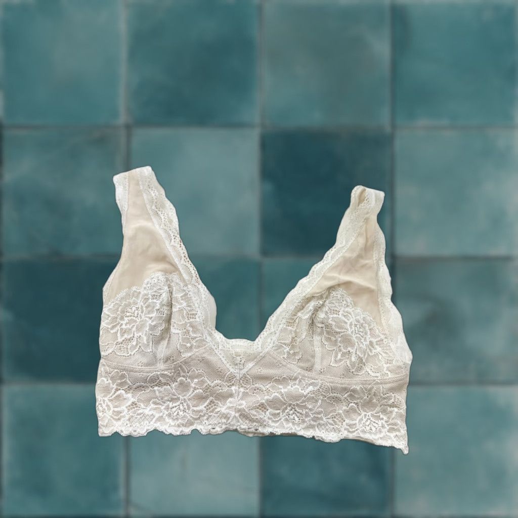 Free People Free People Bra Women XS Beige Longline Bralette Adjustable Strap Wireless Pullover Solid Sheer Classic Size ONE SIZE - 1 Thumbnail