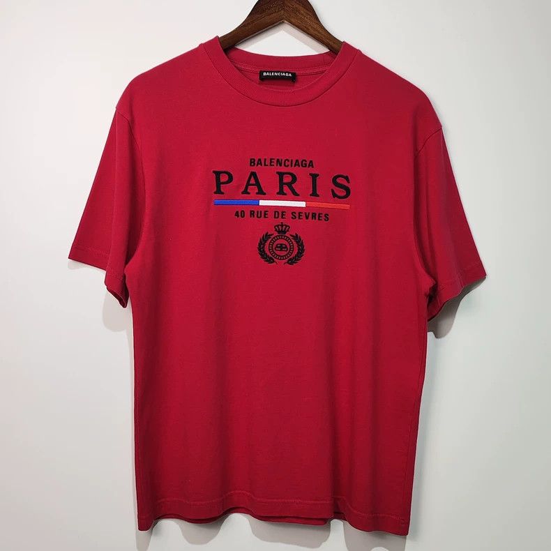 Balenciaga Balenciaga Red Logo Short Sleeve T-shirt - dmc Size US XS / EU 42 / 0 - 1 Thumbnail