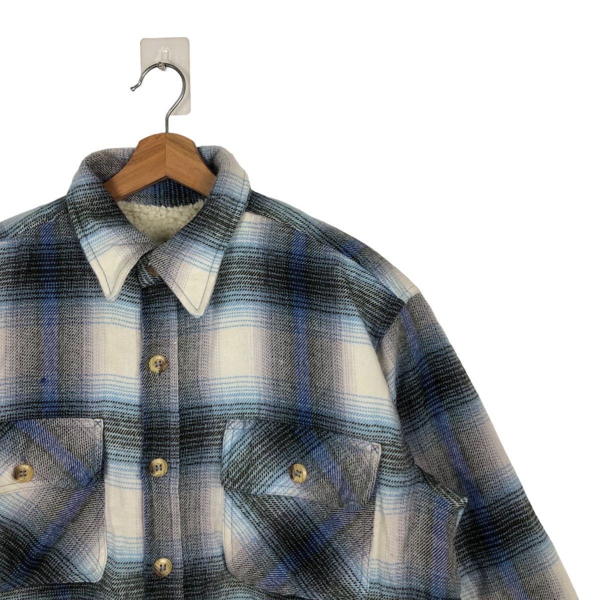 Flannel VINTAGE FLANNEL JACKET MOINEAU MINK FUR LINING TARTAN DESIGN Size US M / EU 48-50 / 2 - 5 Thumbnail
