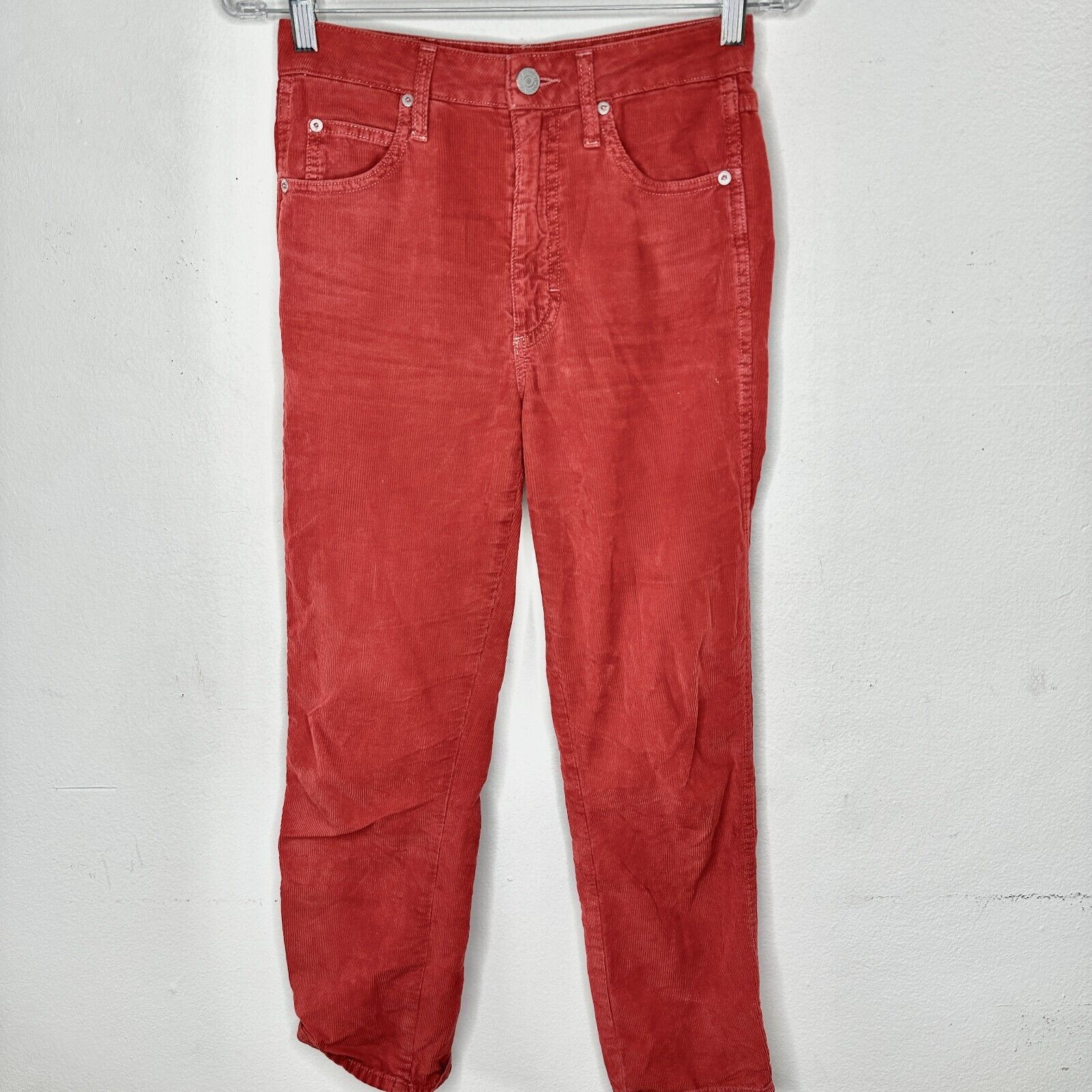 Other AMO The Chloe Rust Corduroy Straight Leg Crop Pant 26 Size 26" / US 2 / IT 38 - 1 Thumbnail