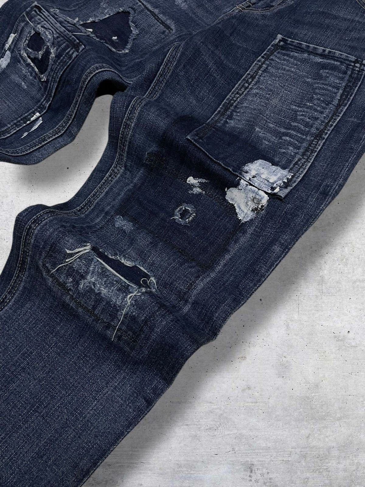 Kapital VINTAGE BIT BLUE 90S JAPAN DESIGNER DISTRESSED RIPPED JEANS Size US 29 - 8 Thumbnail