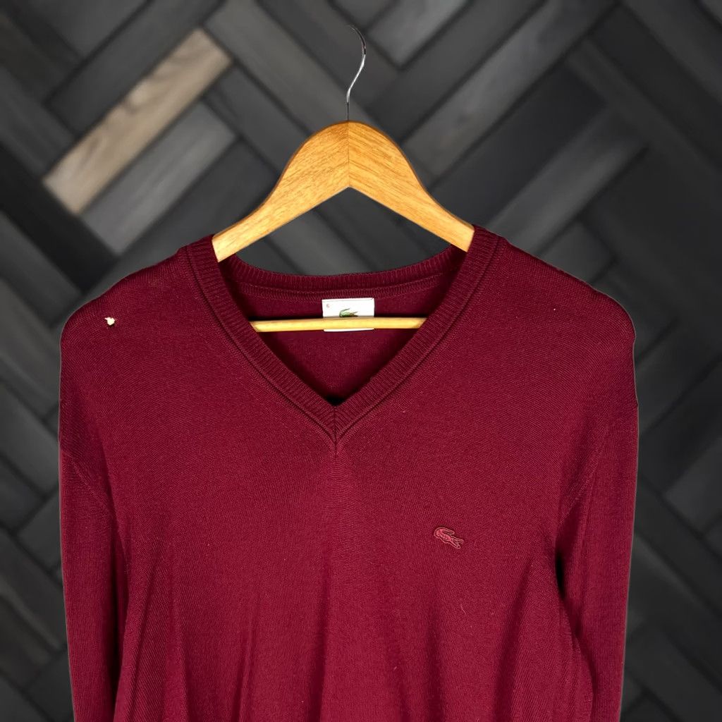 Lacoste Lacoste Sweater Wool V-Neck Burgundy Men’s Pullover Size 6 Classic Red Size US S / EU 44-46 / 1 - 1 Thumbnail
