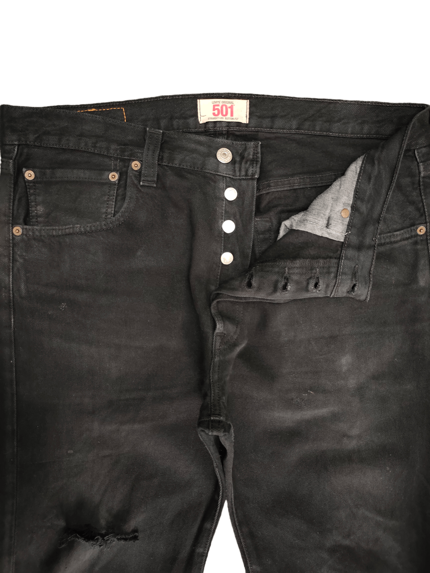 Levi's Vintage Clothing Size 34x31 Vintage Levis 501 Super Black Jeans Distressed Size US 34 / EU 50 - 10 Thumbnail