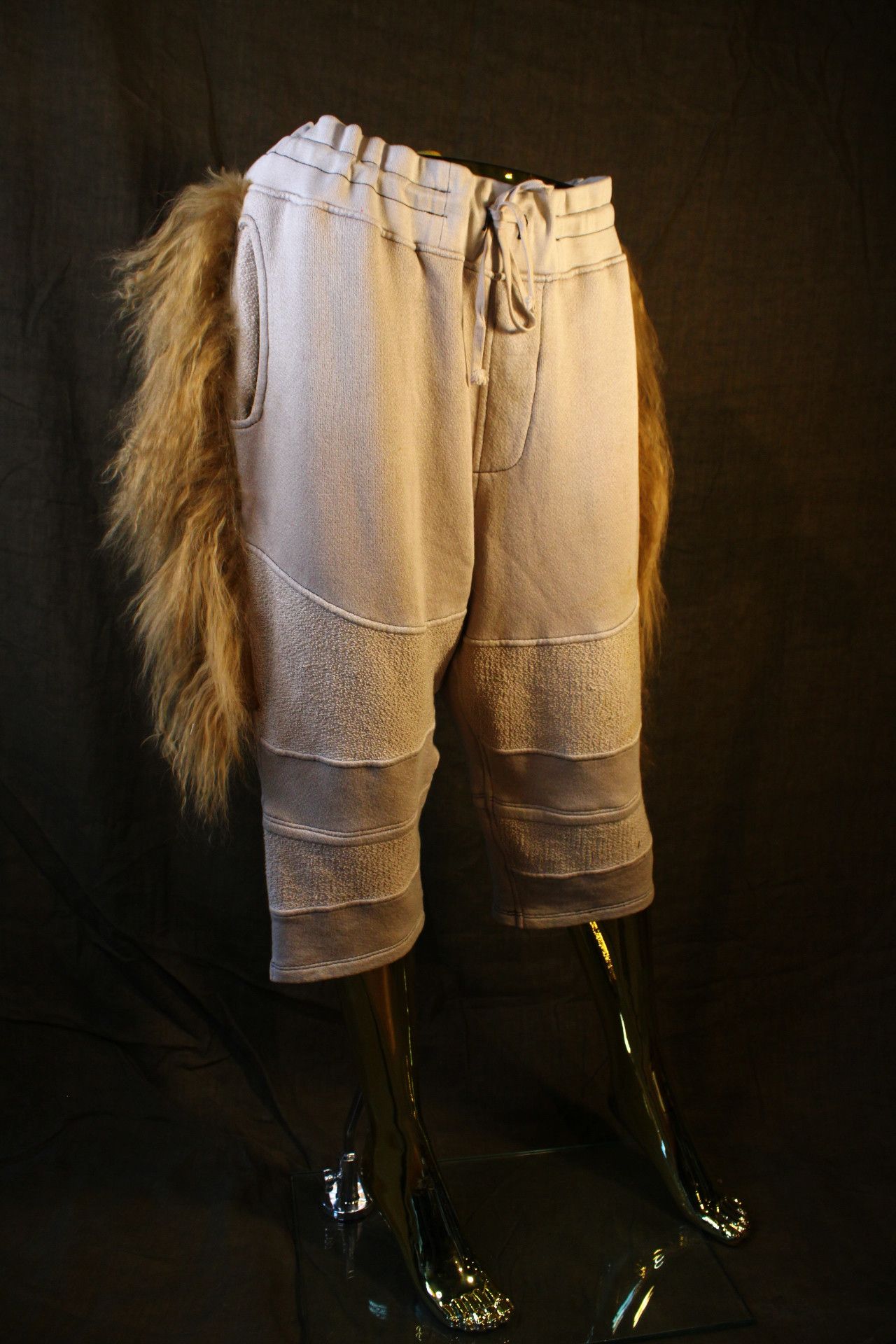 Other Custom-made Natural-Fabric Joggers with real mongolian fur Size US 32 / EU 48 - 4 Thumbnail