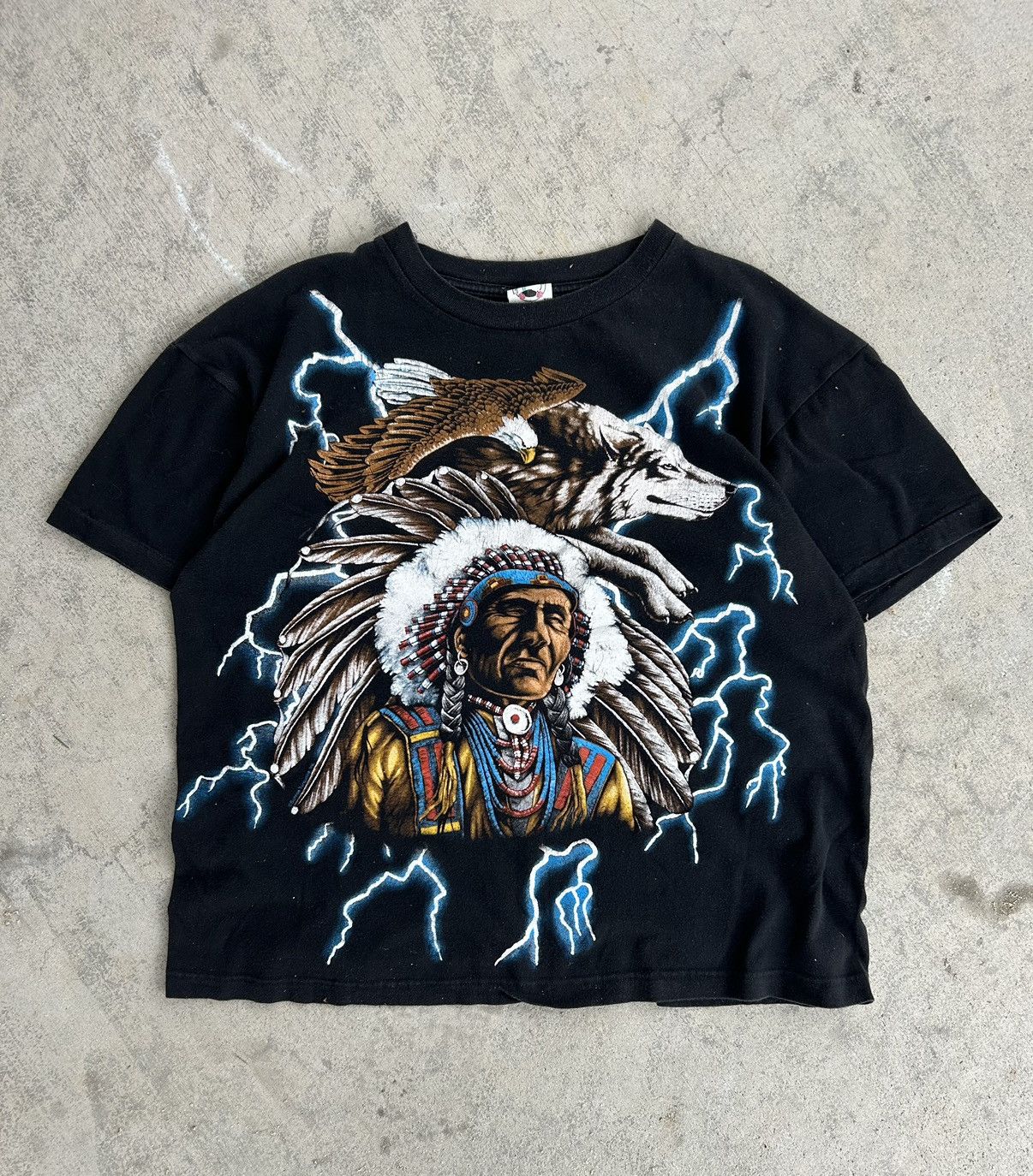 Vintage 90s American Thunder Native American Aop