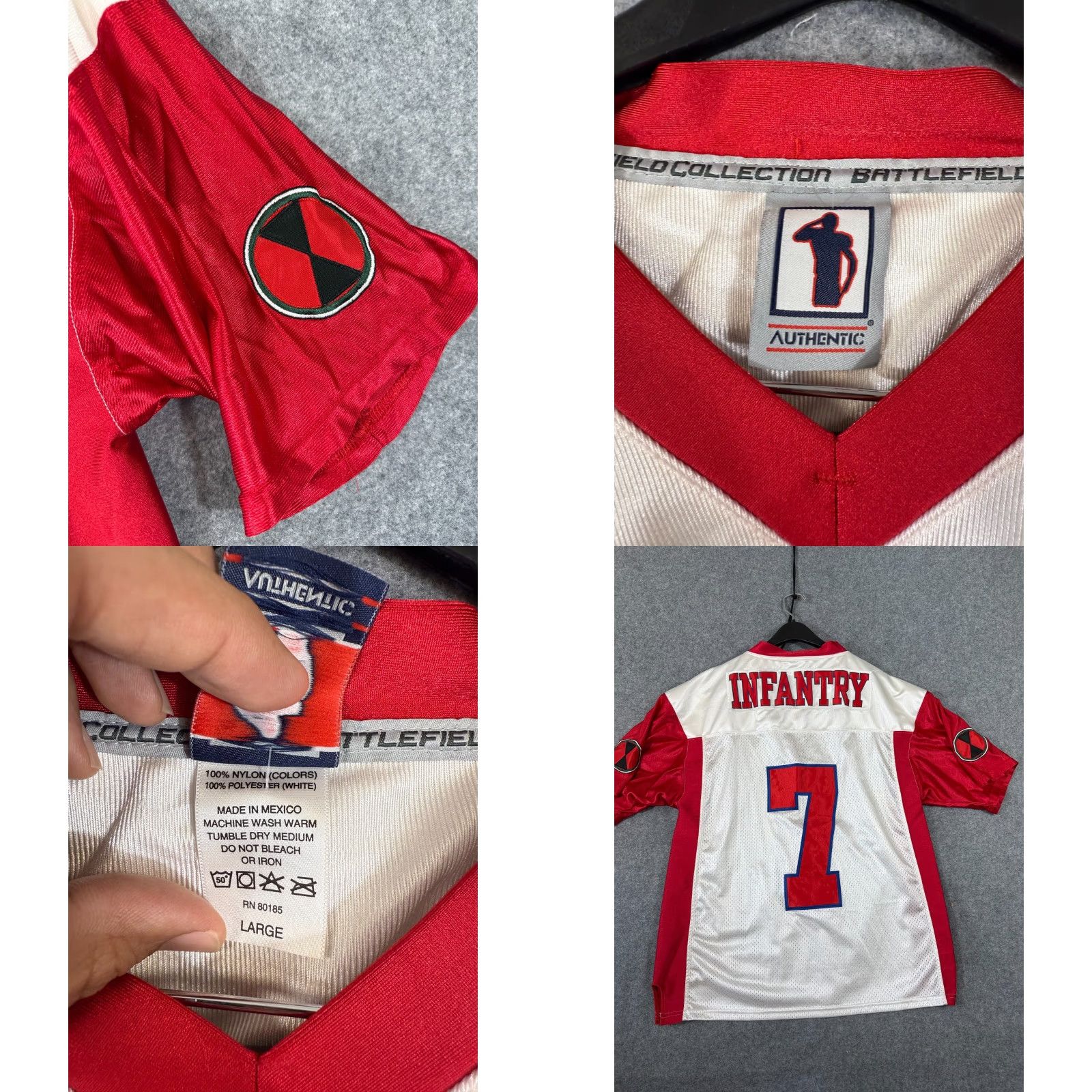 Vintage VINTAGE Battlefield Collection US Army 7 ID 7th Infantry Division Jersey Men L Red White Size US L / EU 52-54 / 3 - 8 Thumbnail