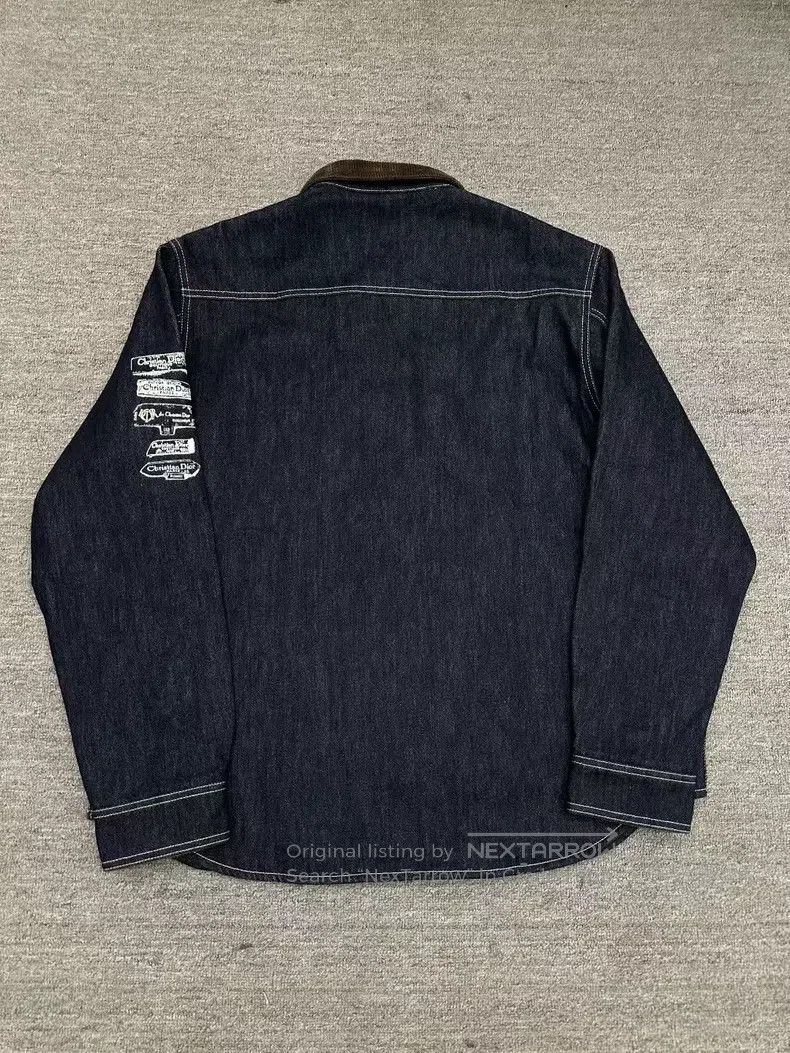 Dior Dior Size 43 Corduroy stitched denim slogan jacket Size US XS / EU 42 / 0 - 2 Thumbnail