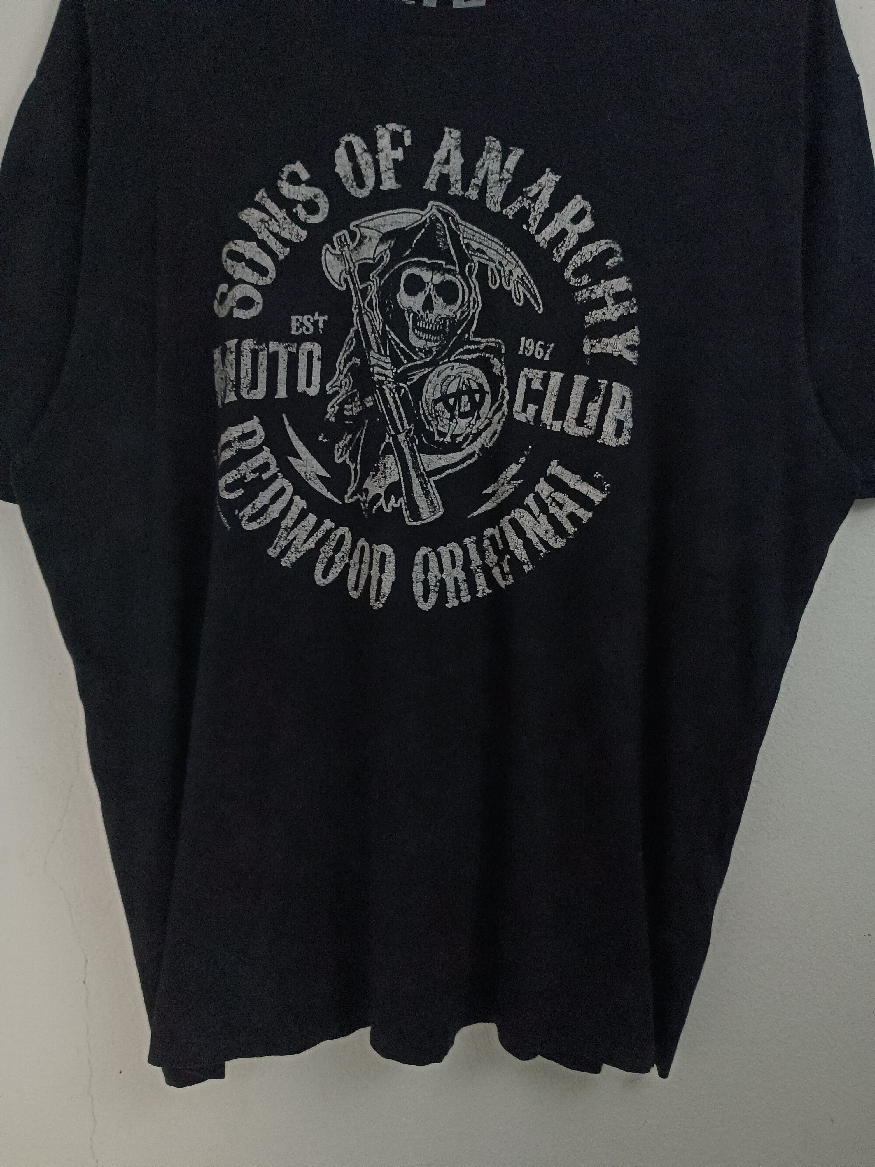 Vintage VINTAGE SONS OF ANARCHY MOTO CLUB BIKERS HARLEY SKULL TEE Size US XL / EU 56 / 4 - 7 Thumbnail