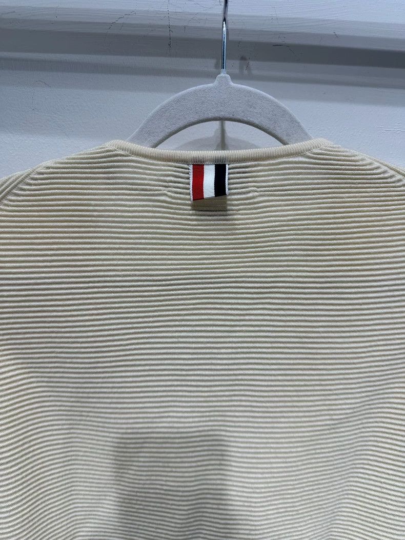 Thom Browne Thom Browne A beige knit cardigan Size US XS / EU 42 / 0 - 7 Thumbnail