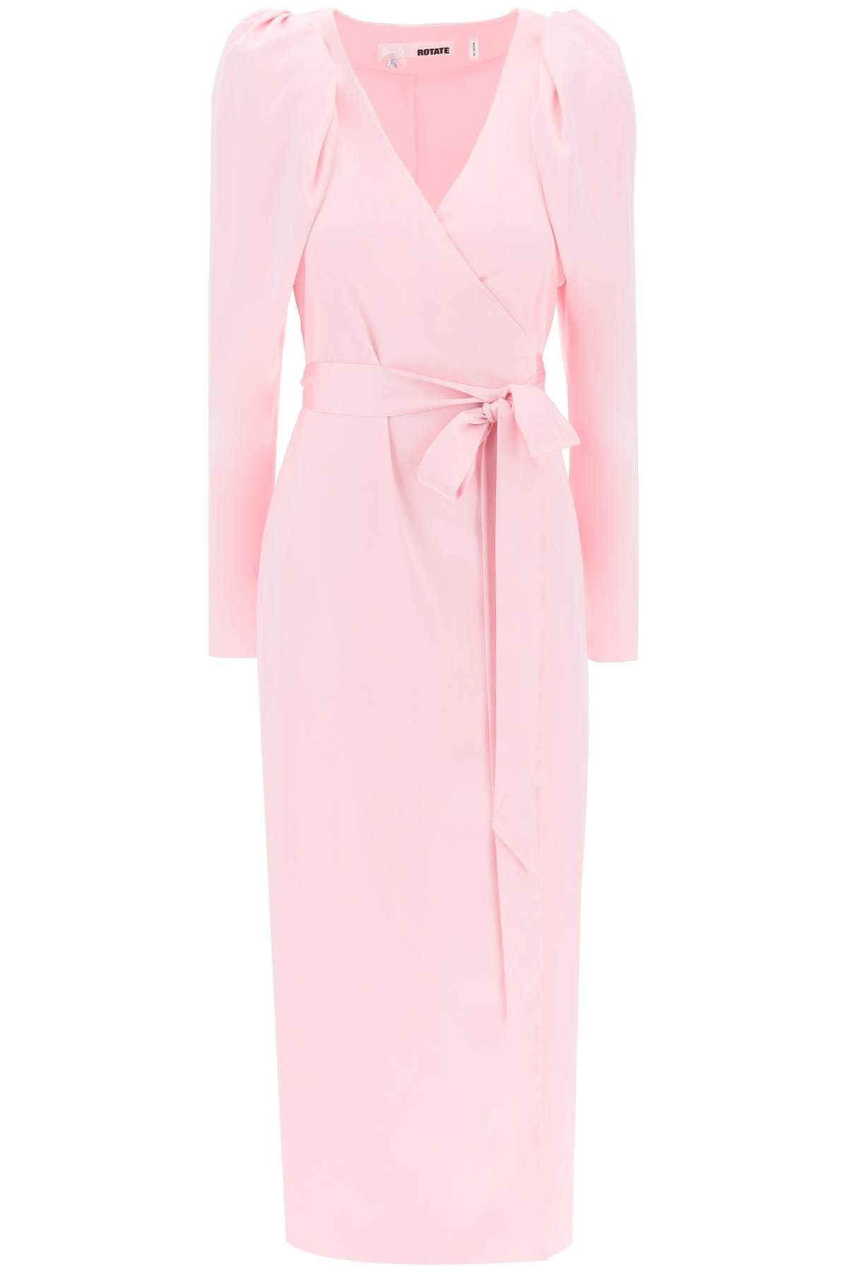 ROTATE ROTATE Satin Wrap Midi Dress With A Crossover Size XS / US 0-2 / IT 36-38 - 1 Thumbnail