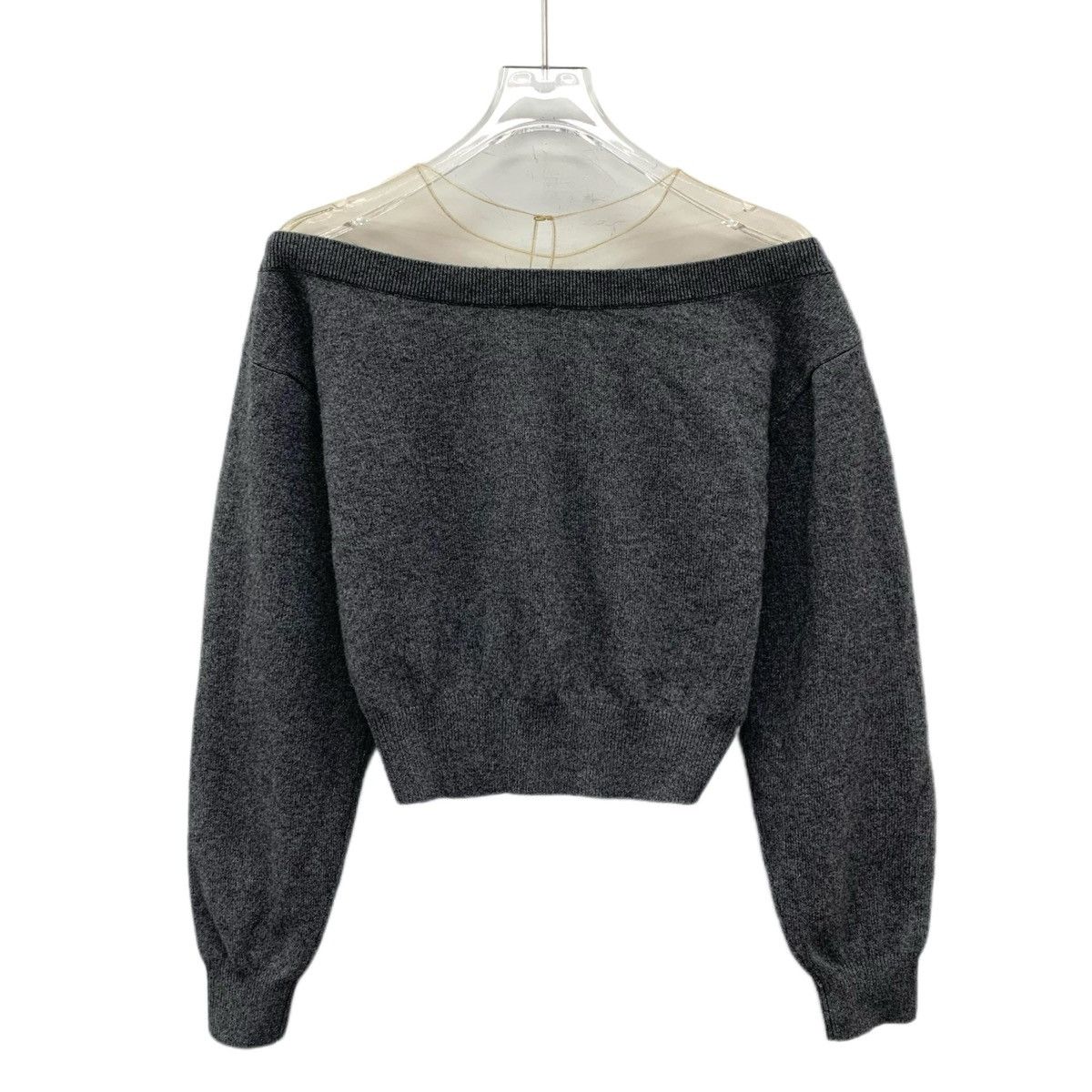 Alexander Wang Alexander Wang Grey Mesh Wool Long Sleeve Knit Sweater K26WX Size XS / US 0-2 / IT 36-38 - 2 Thumbnail