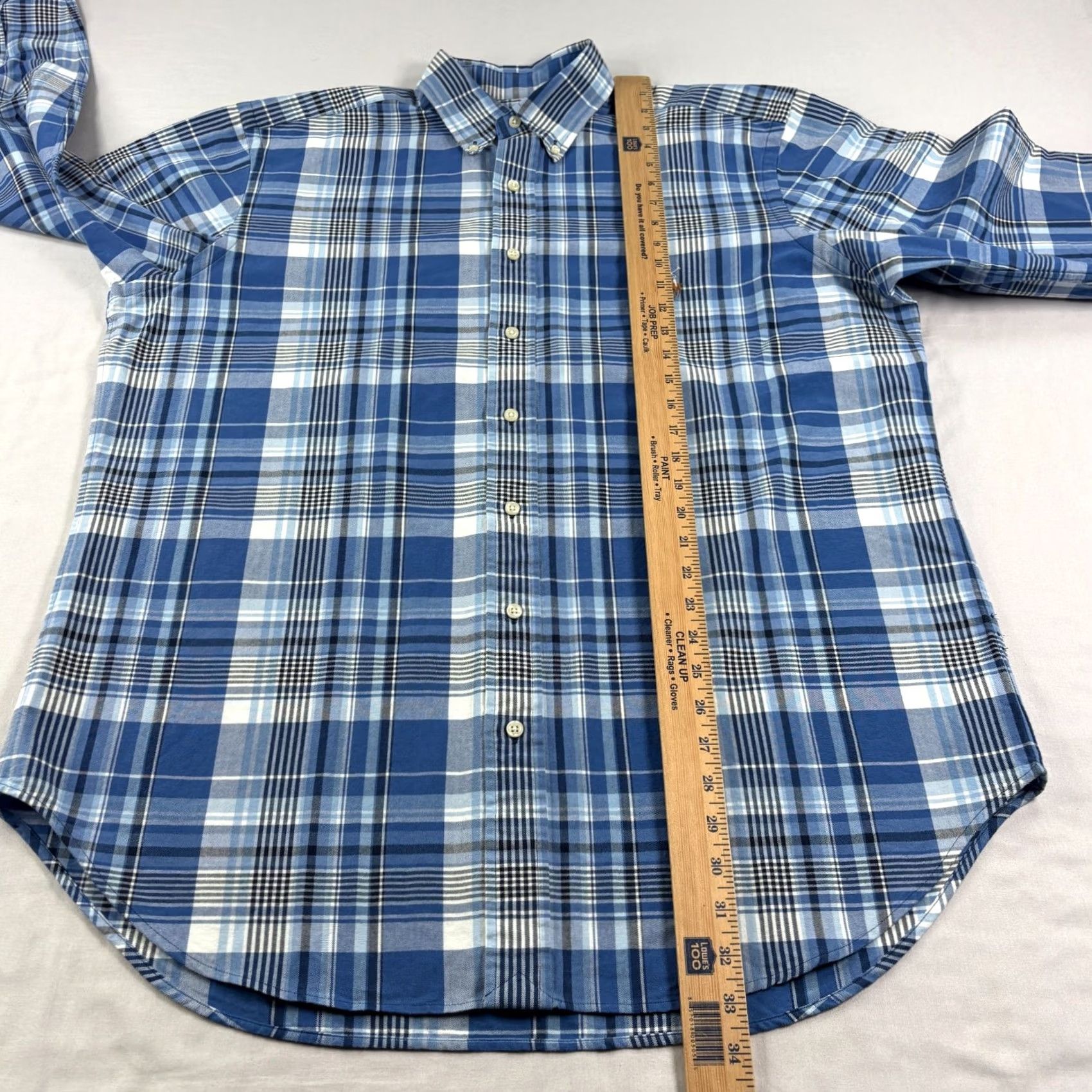 Polo Ralph Lauren Polo Ralph Lauren Shirt Mens LT Large Tall Blue Plaid Classic Fit Flesh Pony Size US L / EU 52-54 / 3 - 7 Thumbnail