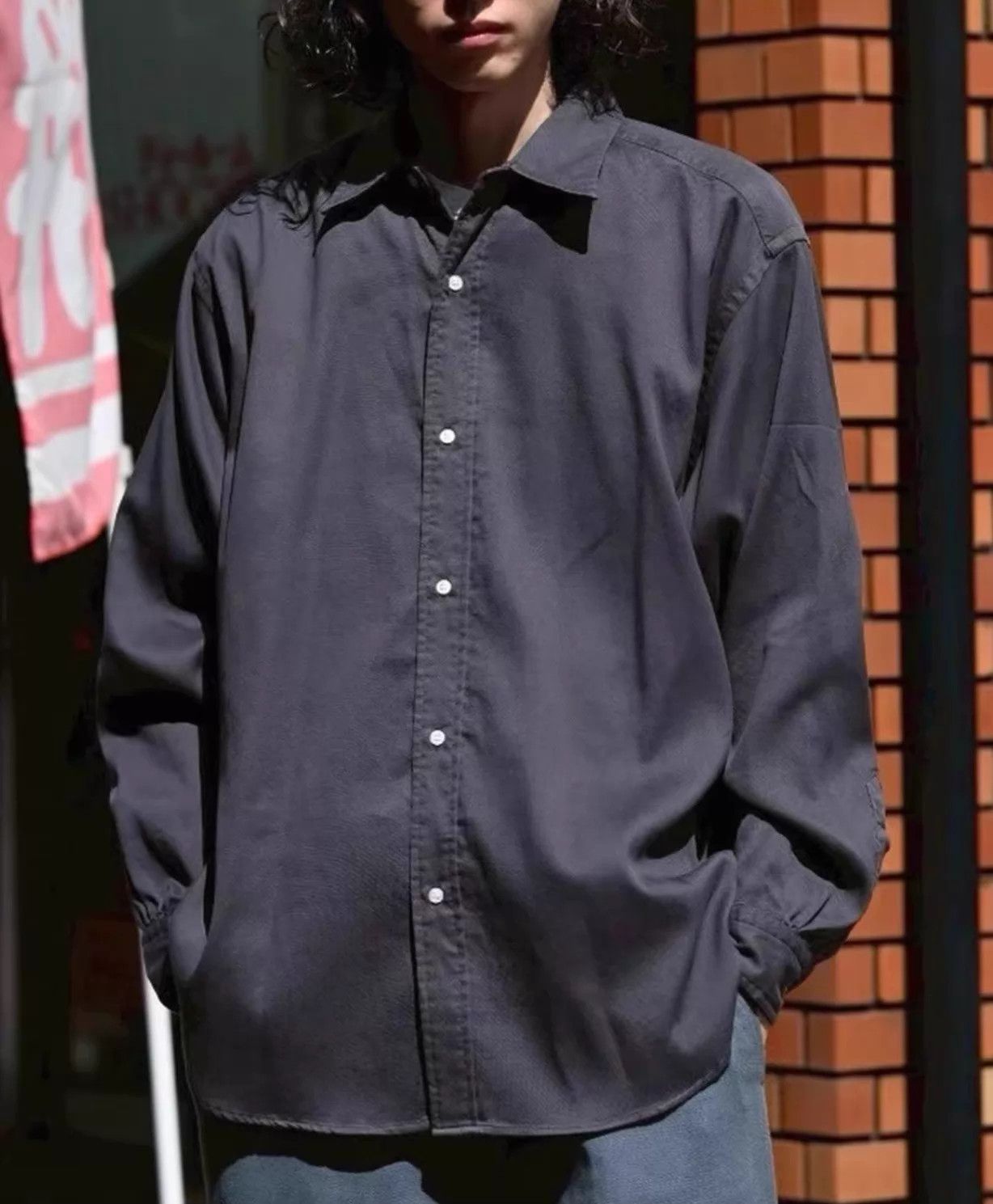 A.PRESSE A.PRESSE DOUBLE WEAVE TWILL REGULAR SHIRTBLACK 25AW Size US M / EU 48-50 / 2 - 2 Thumbnail