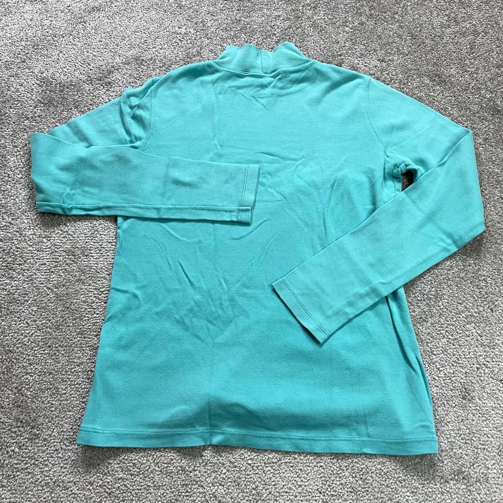 Vintage White Stag Basic Mock Neck Long Sleeve Shirt Womens Small Ice Blue Cotton Tee Size S / US 4 / IT 40 - 2 Thumbnail