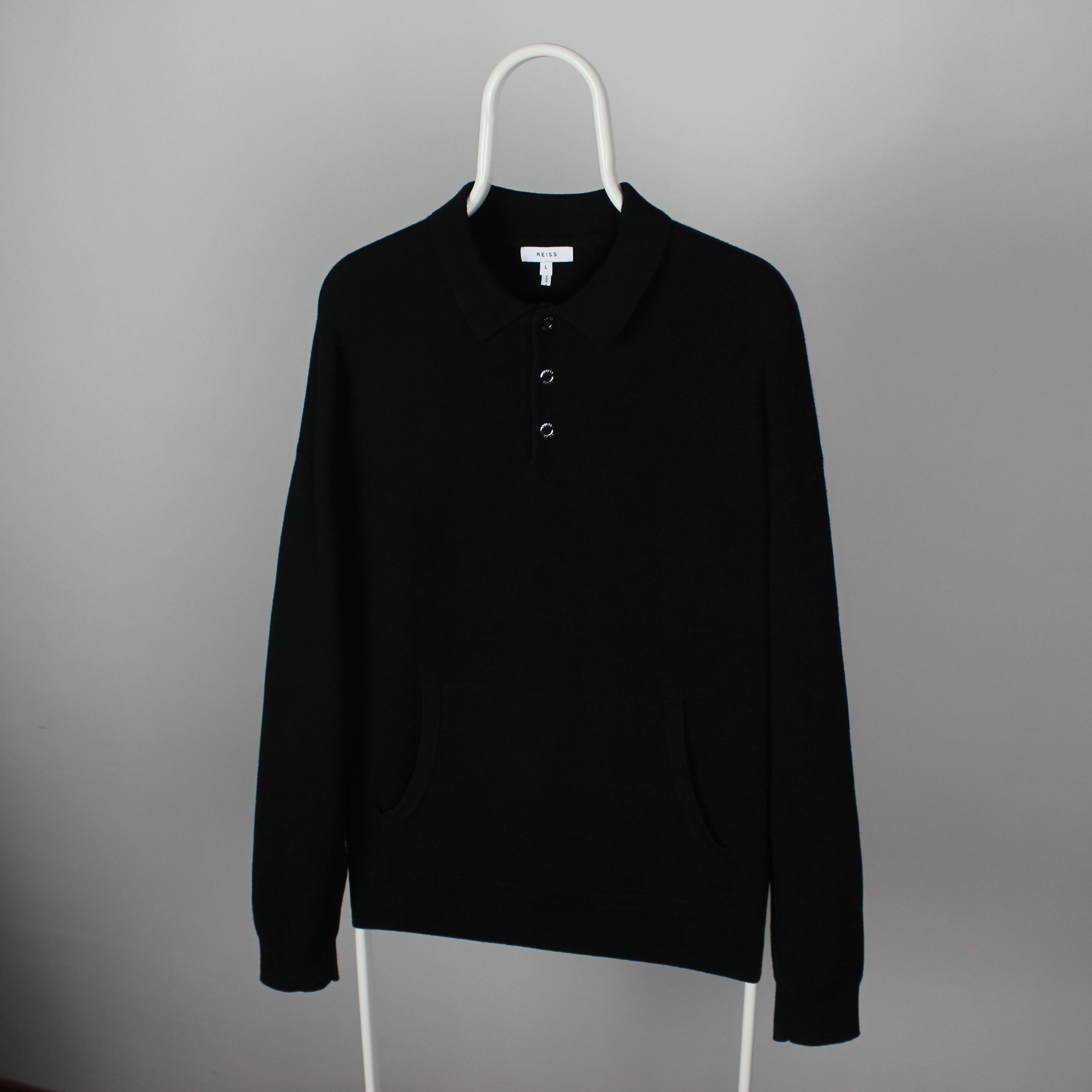 Reiss Reiss east wool jumper men sweater cotton L black Size US L / EU 52-54 / 3 - 2 Thumbnail