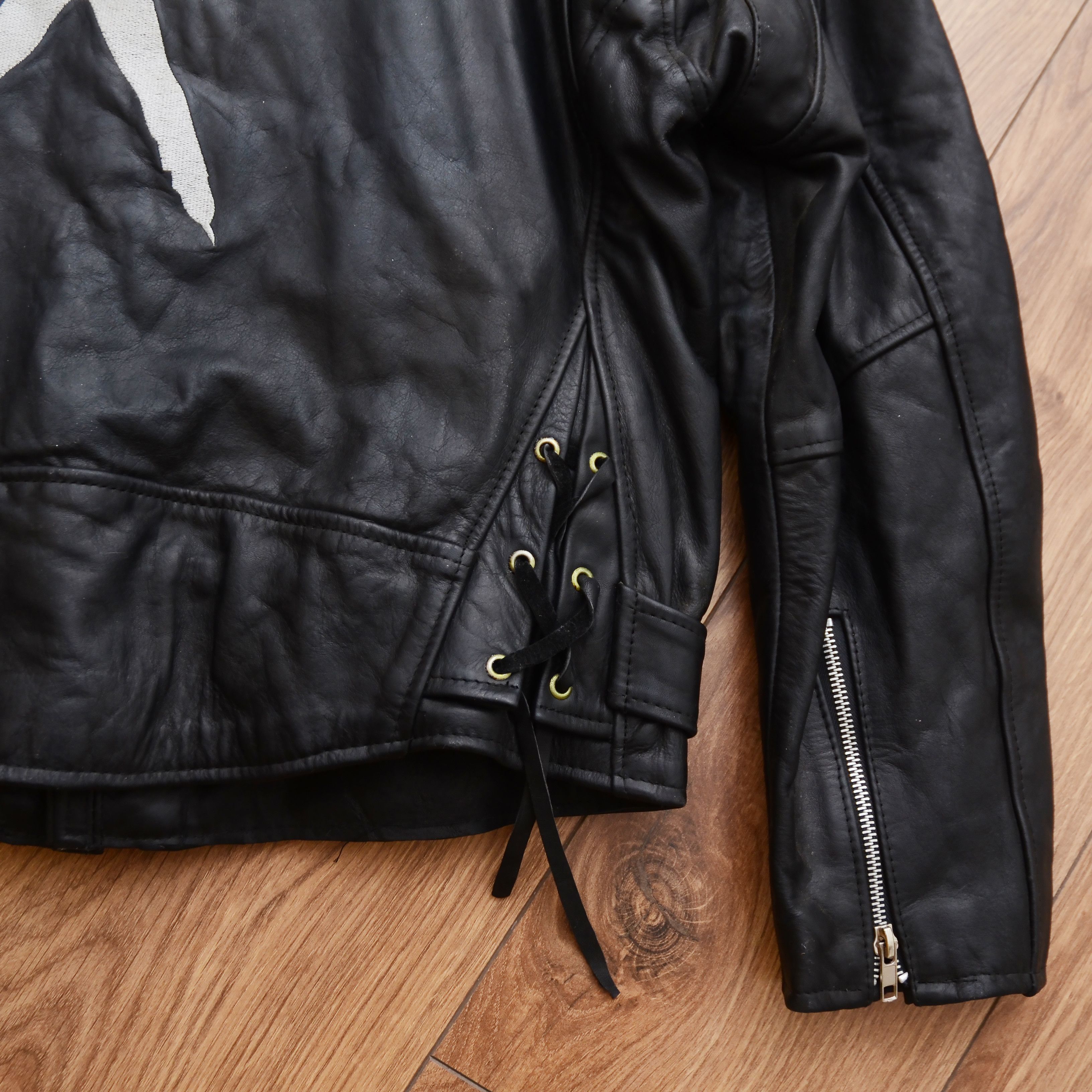 Vintage VINTAGE Made in France BLACK MOTORCYCLE LEATHER BIKER JACKET Size US M / EU 48-50 / 2 - 12 Thumbnail