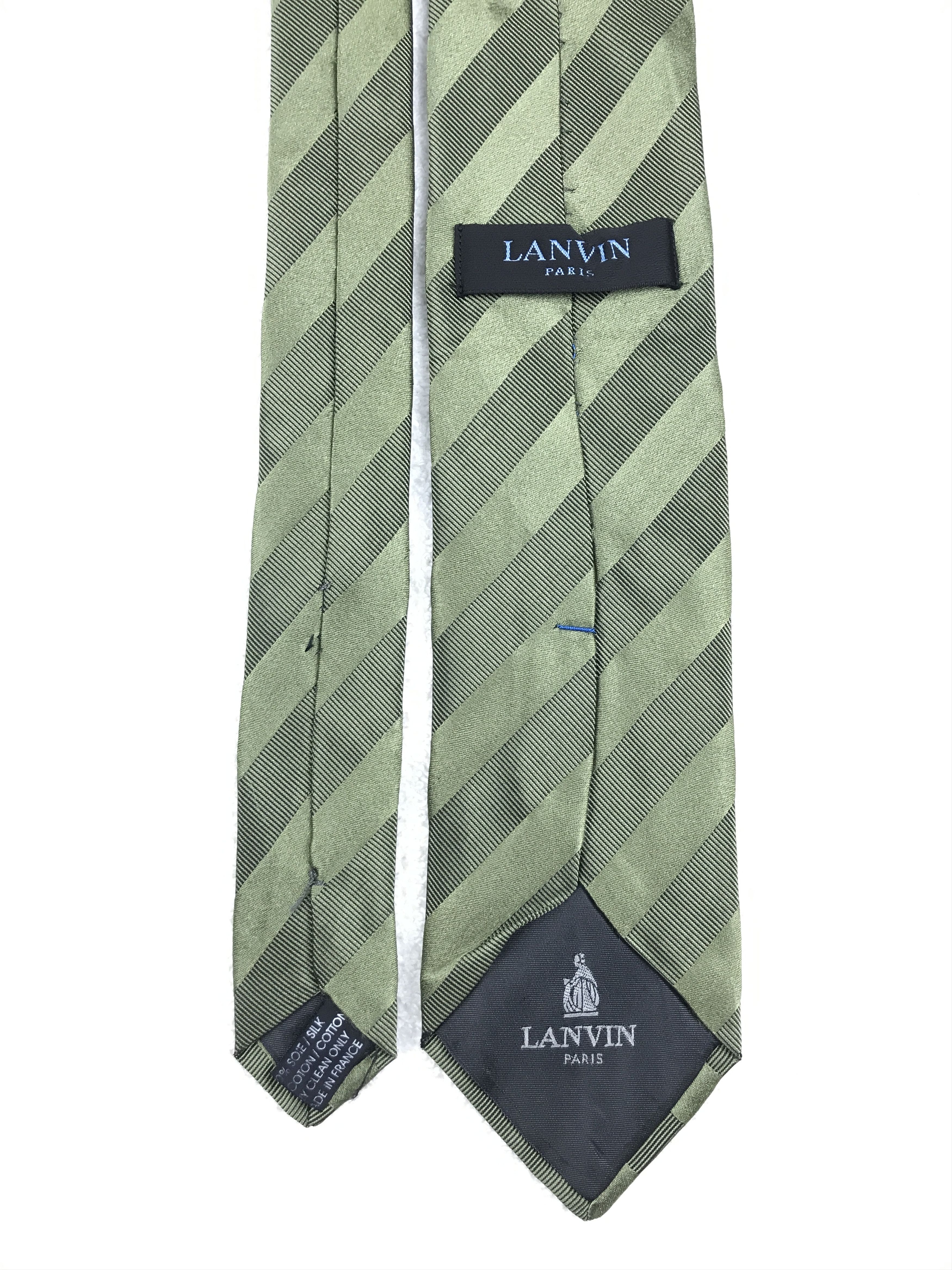 Designer × Lanvin × Vintage Vintage Lanvin 80% Silk 20% Cotton Necktie Size ONE SIZE - 4 Thumbnail