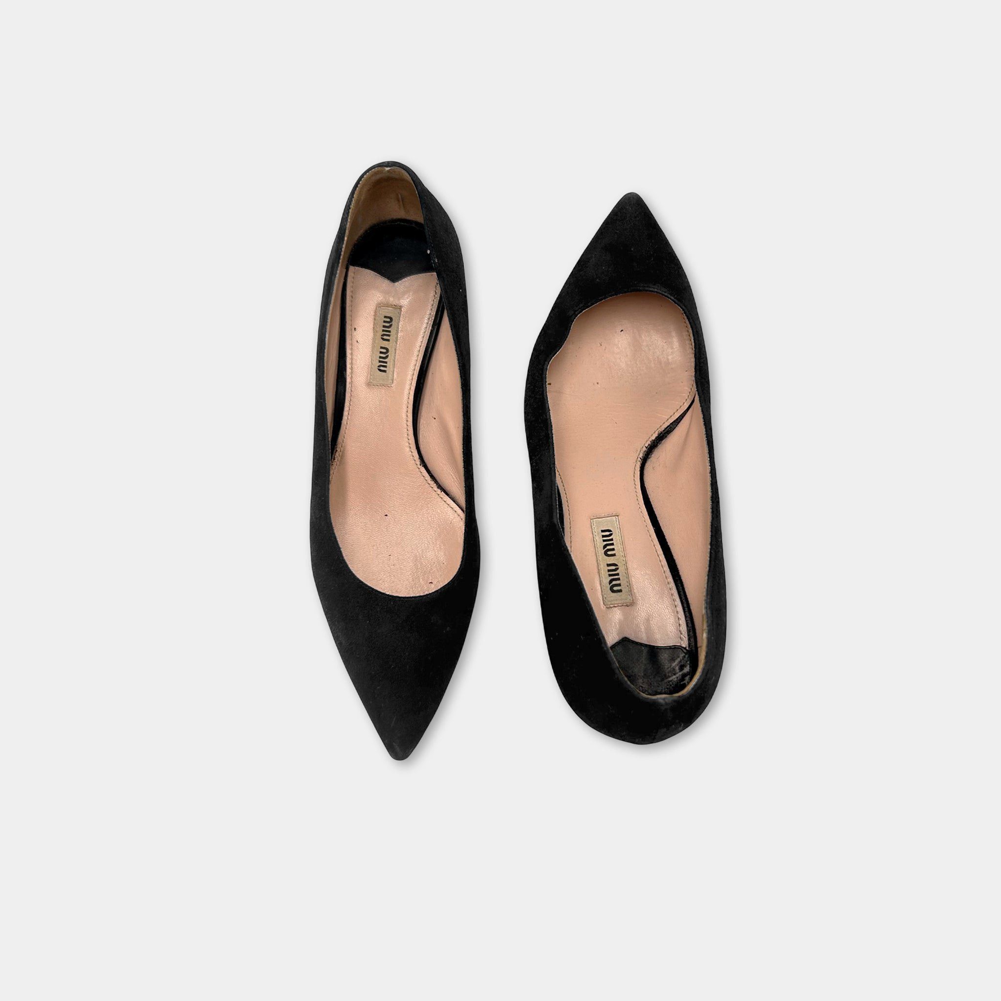 Miu Miu Miu Miu Black Suede Heels Size US 9.5 / IT 39.5 - 2 Thumbnail