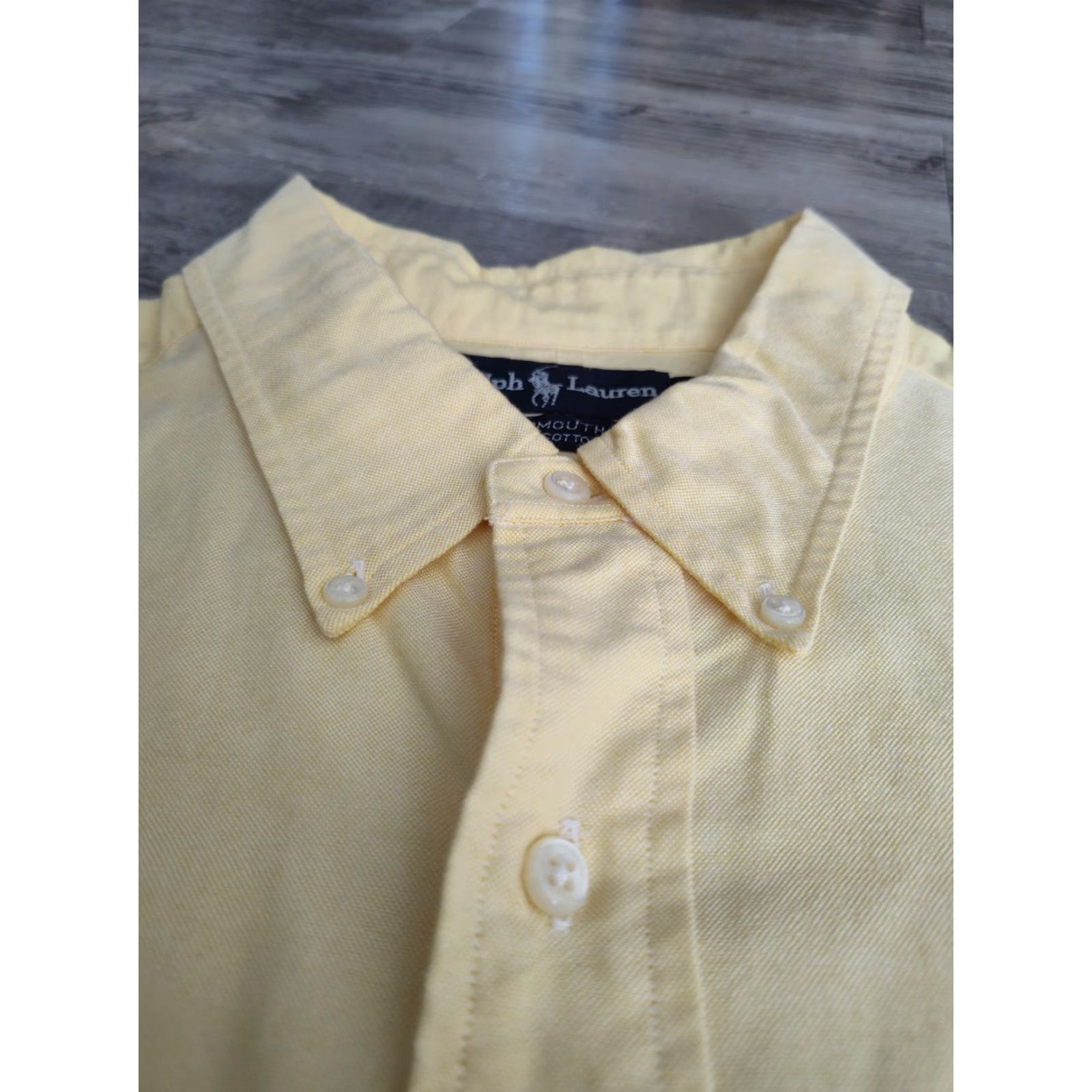 Ralph Lauren VINTAGE Ralph Lauren Yarmouth Shirt Dress Shirt 17.5/35 Mens Yellow 100% Cotton Button-Down Classic Polo Pony Preppy Ivy League 90s Mens Size US XL / EU 56 / 4 - 6 Thumbnail