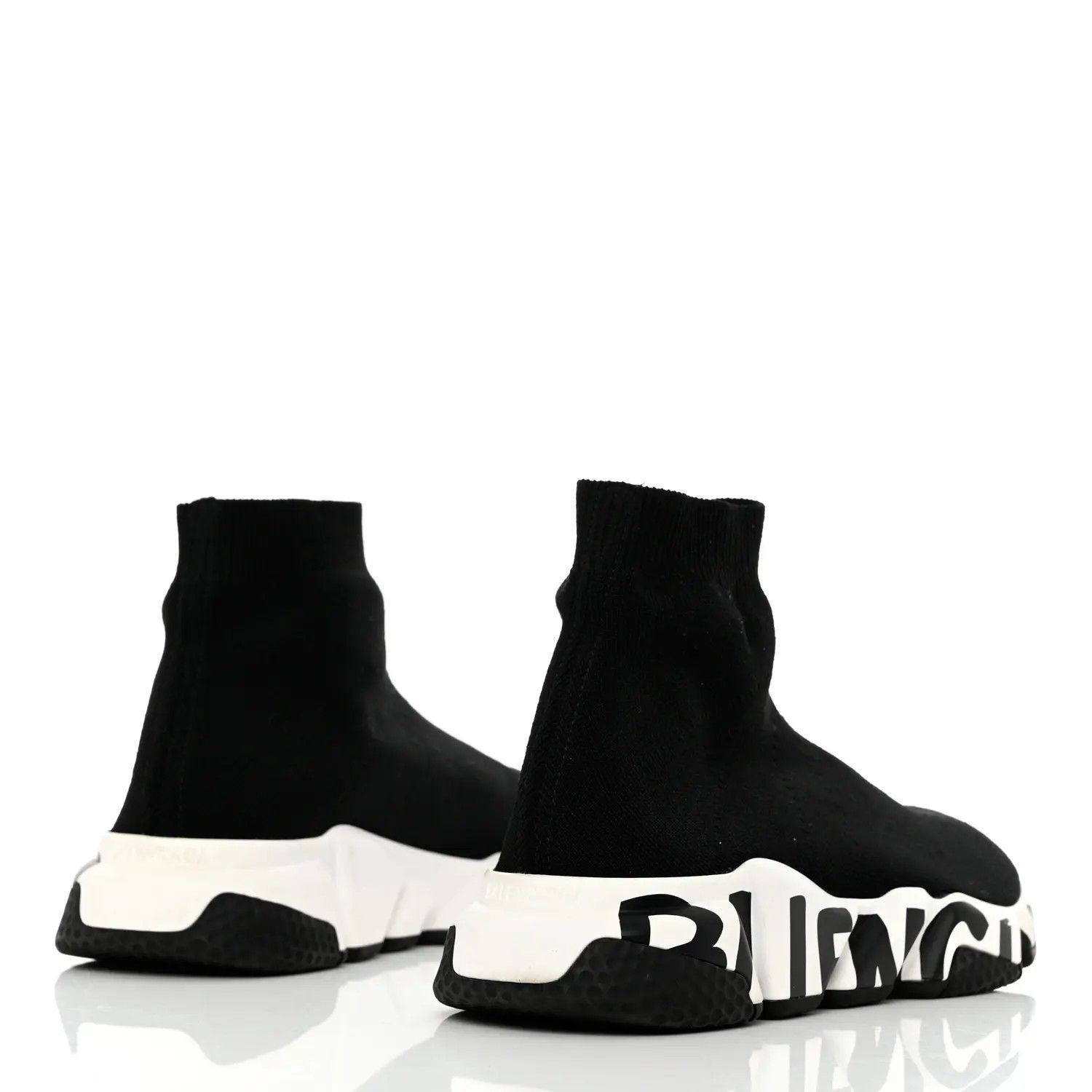 Balenciaga o1s1wg110824 Speed Recycled Knit Graffiti Sneaker Black Size US 7 / EU 40 - 4 Thumbnail