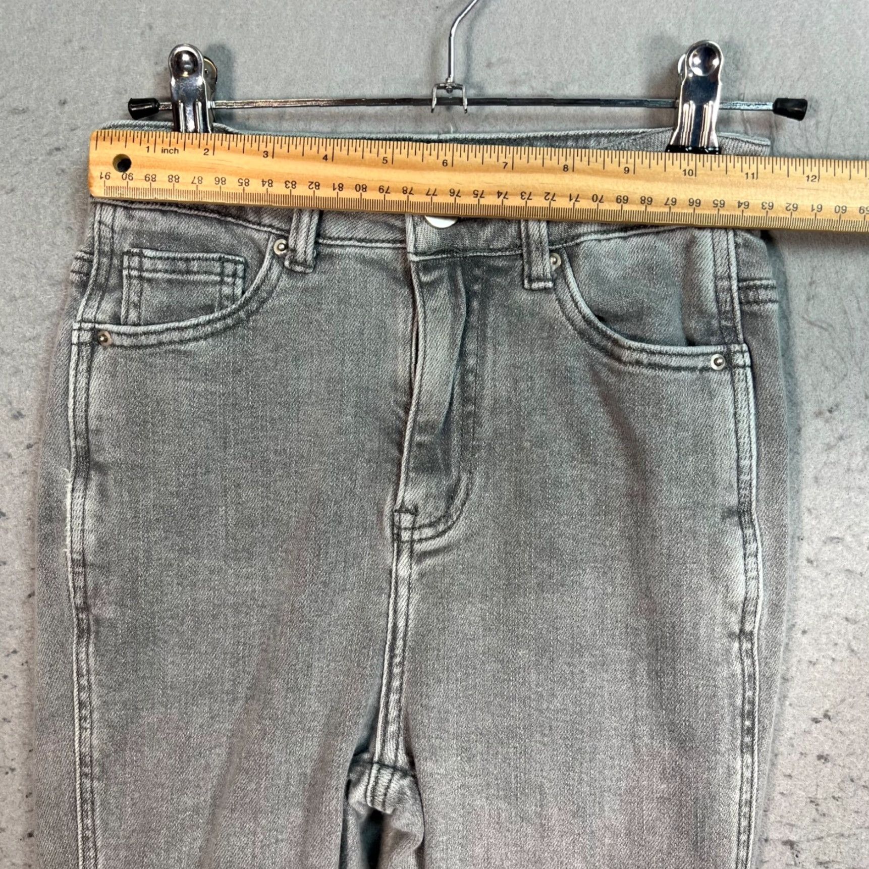 Denime By Sienna And Thomas Womens Jeans Skinny Gray High-Waisted S Small Denimrise 23 Inseam 32 In Cotton Blend Size 28" / US 6 / IT 42 - 6 Thumbnail