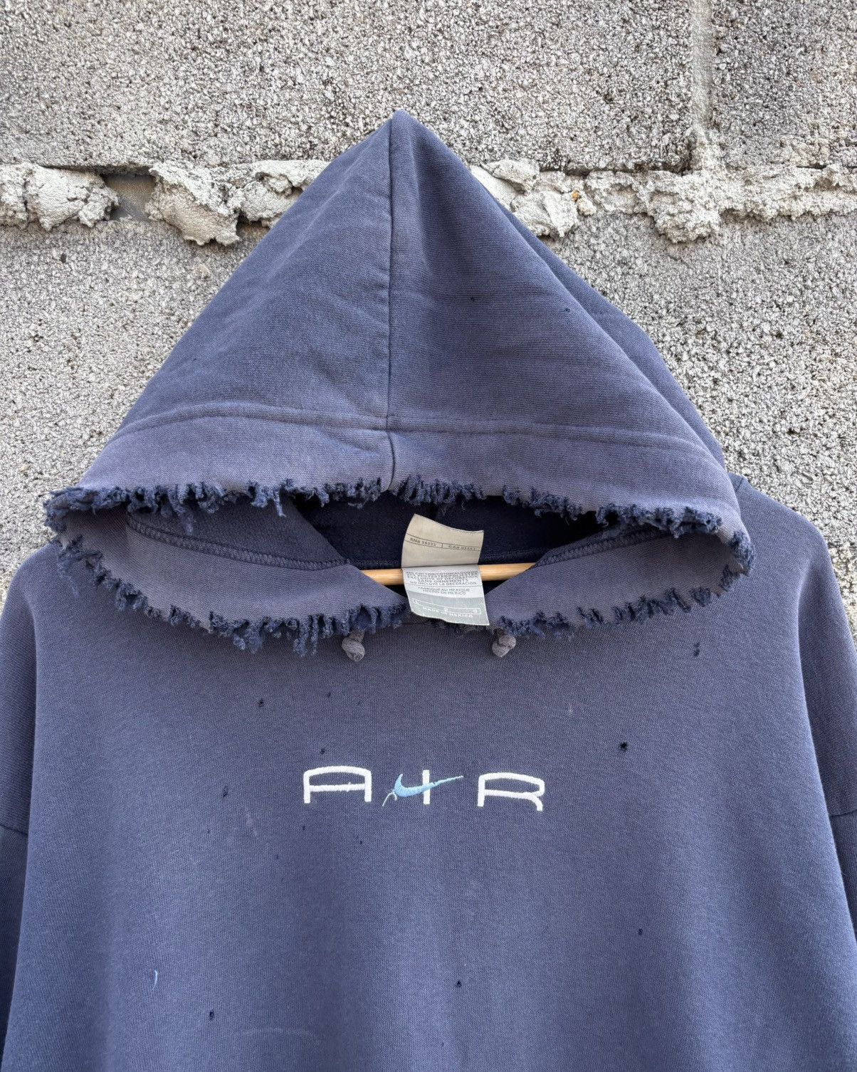 Nike Distressed Faded Nike Air Center Swoosh Hoodie Thrashed Size US L / EU 52-54 / 3 - 3 Thumbnail