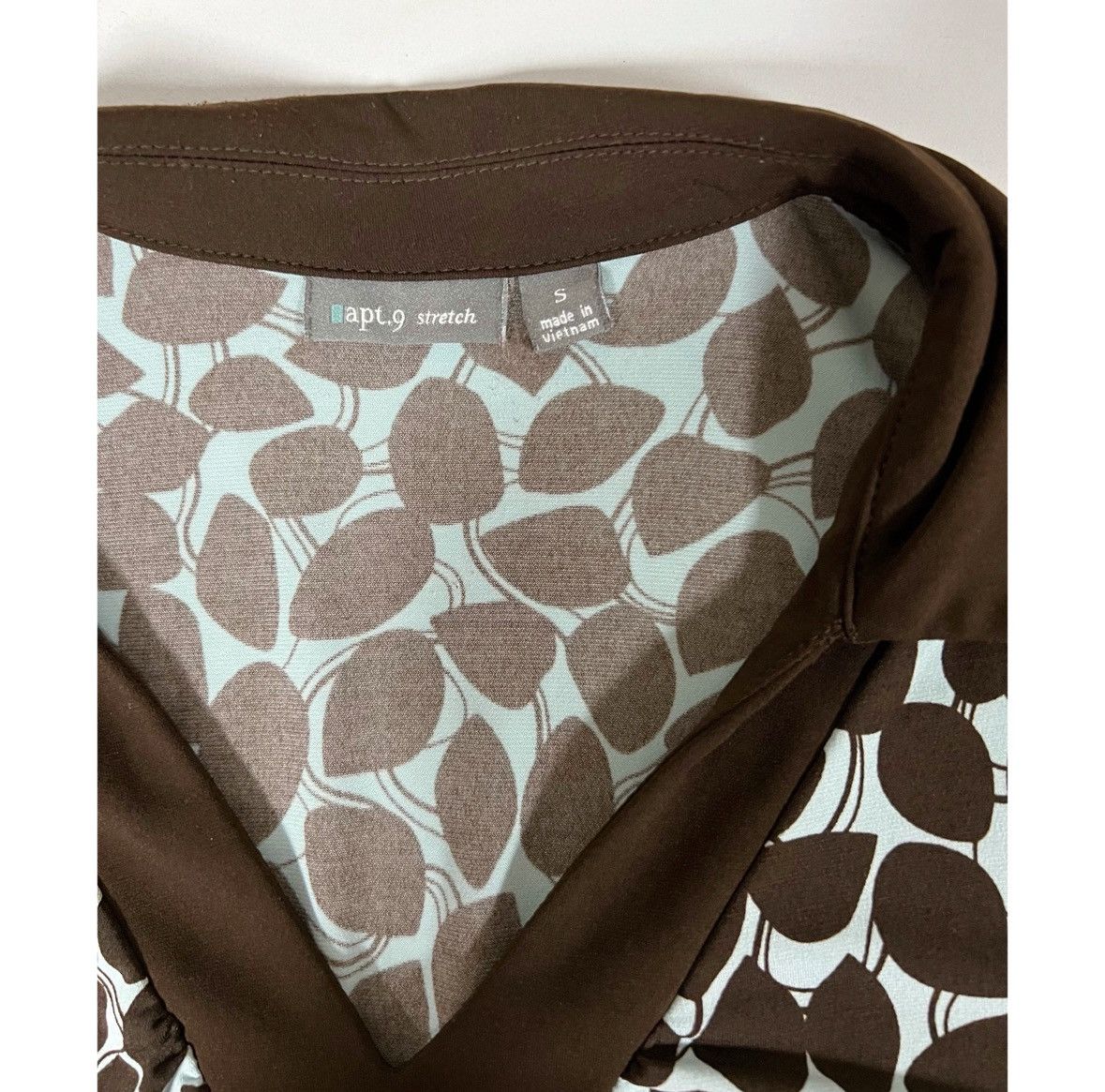 Apt. 9 Apt. 9 Brown Abstract Collared Polo Shirt Blouse Size S 🩵🤎✨ Size S / US 4 / IT 40 - 3 Thumbnail