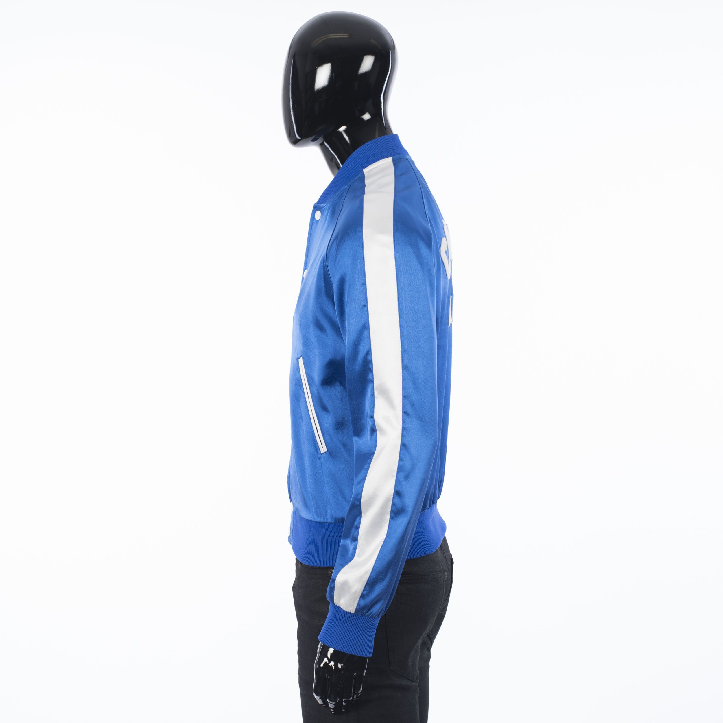 Celine Electric Blue Teddy Jacket In Celine Paris Embroidered Satin Size US S / EU 44-46 / 1 - 3 Thumbnail
