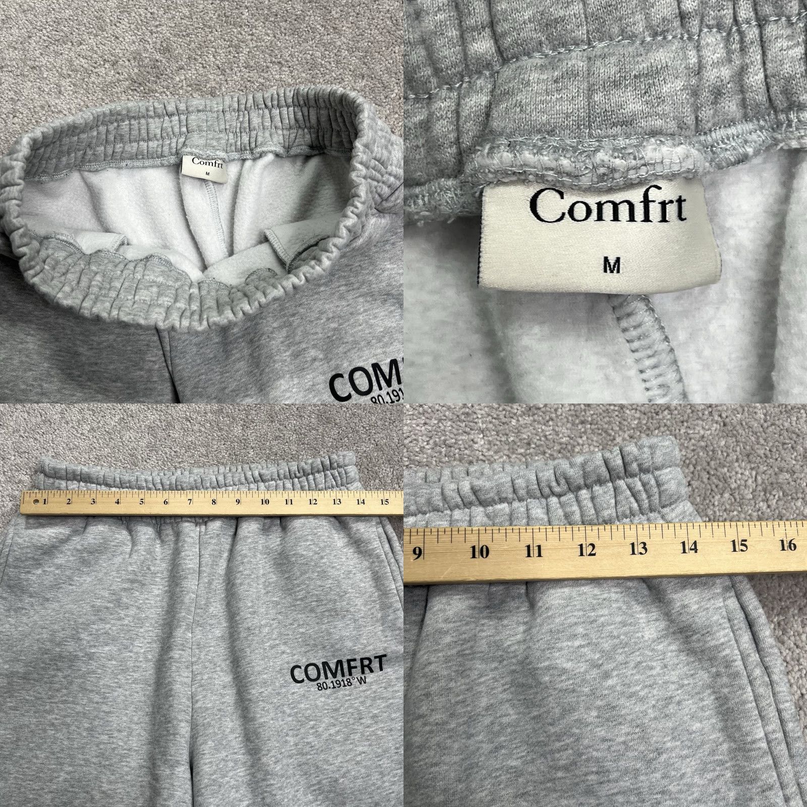 Vintage Comfrt Sweatpants Adult Medium Gray Inseam 29” Jogger Pants Fleece Lined Elastic Waist Pockets Size 32" / US 10 / IT 46 - 8 Thumbnail