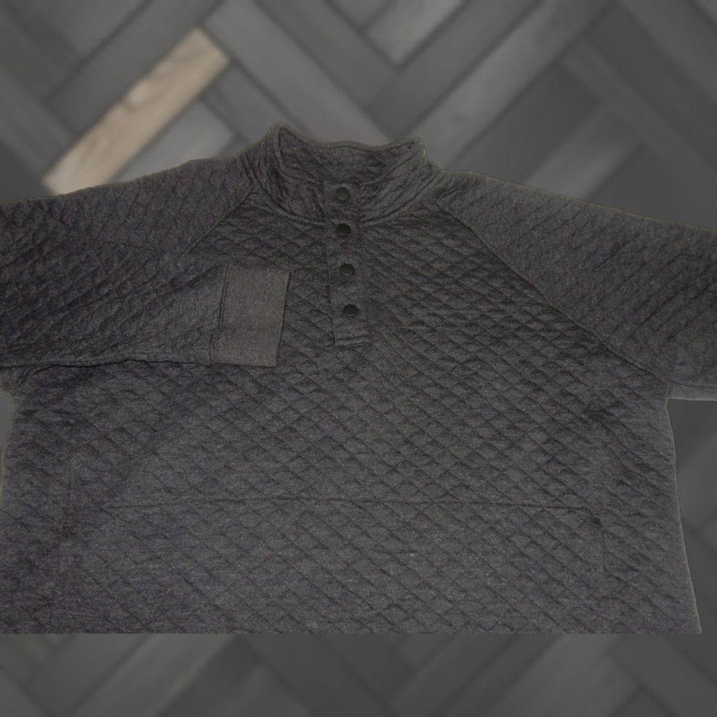Eddie Bauer Eddie Bauer Men's Quilted Sweater Adult XL Black Cotton Blend Pullover Size US XL / EU 56 / 4 - 1 Thumbnail