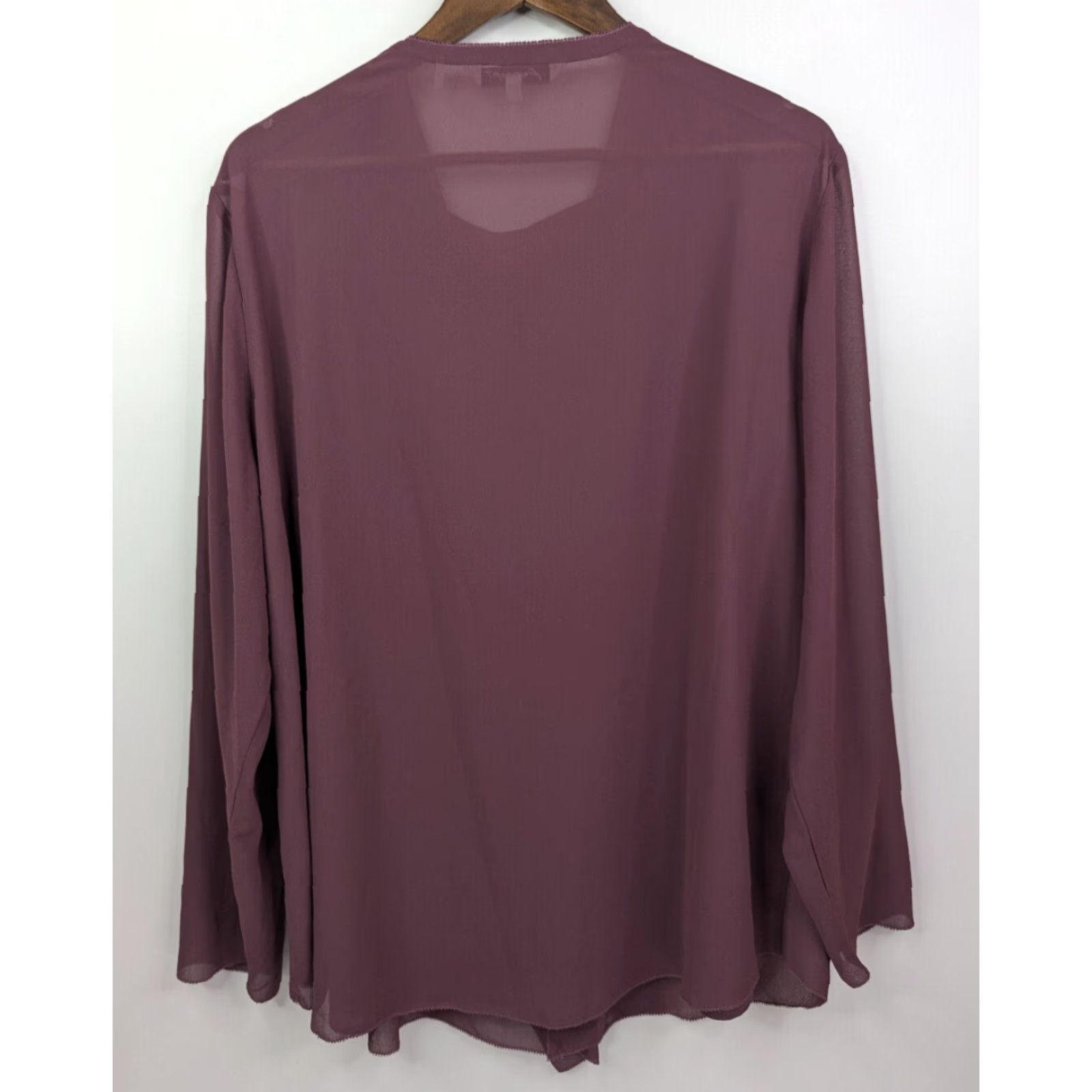 Vintage Foxcroft Blouses Women 18 Mauve Chiffon Ruffle Front Pullover Polyester Top Tank Top Size XXL / US 16-18 / IT 52-54 - 3 Thumbnail