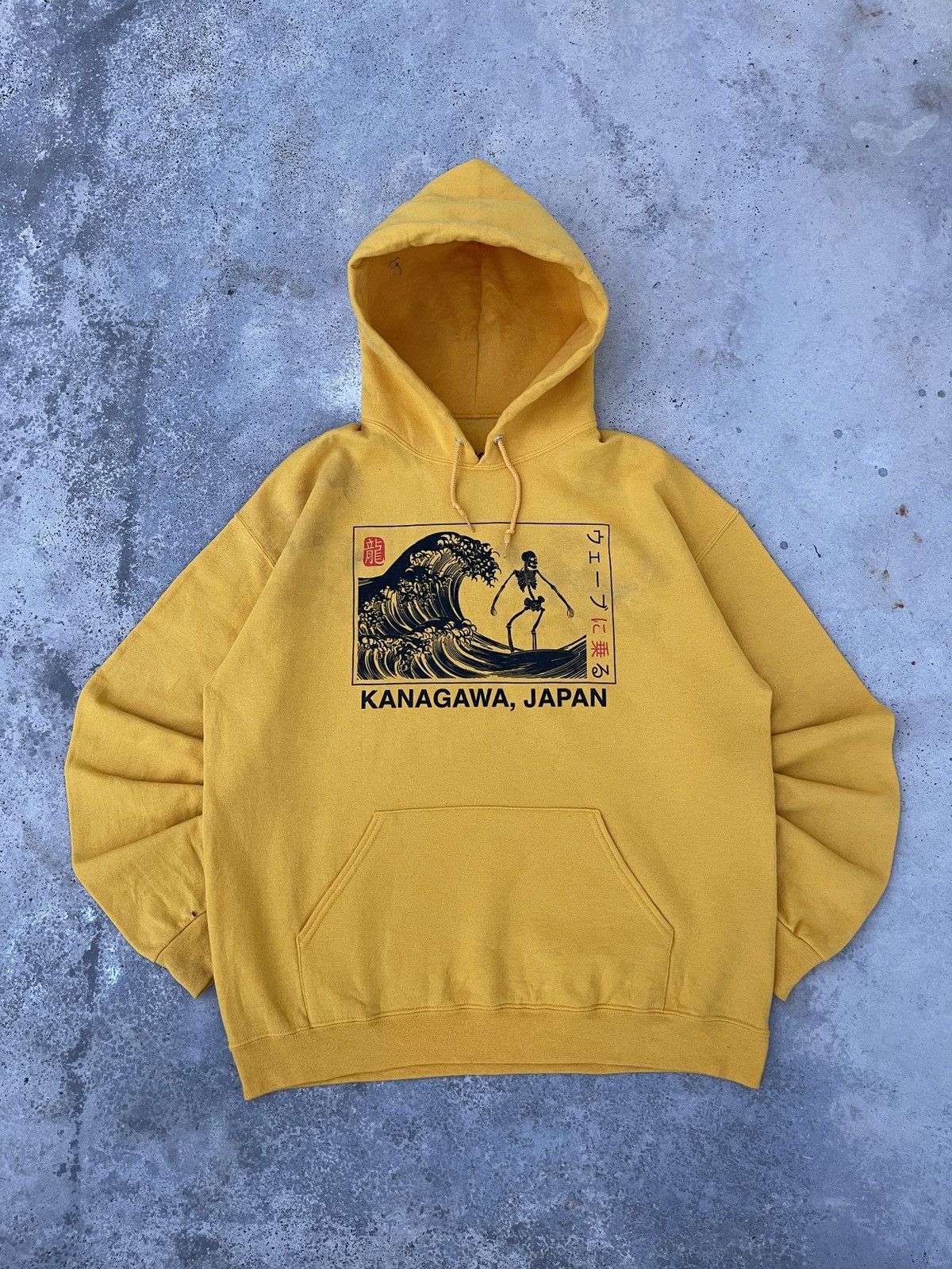 Japanese Brand Kanagawa Japan Faded Yellow Pull Over Hoodie Size US L / EU 52-54 / 3 - 1 Thumbnail