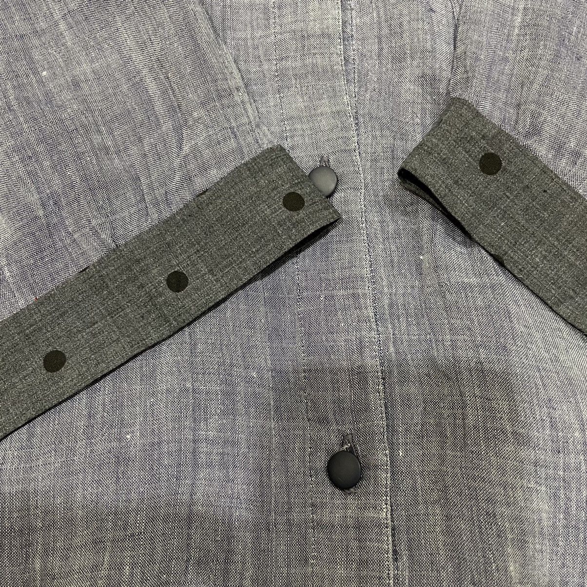 Chloe Miss Chloé Gray Chambray Linen Oversized Button Up Size L / US 10 / IT 46 - 8 Thumbnail