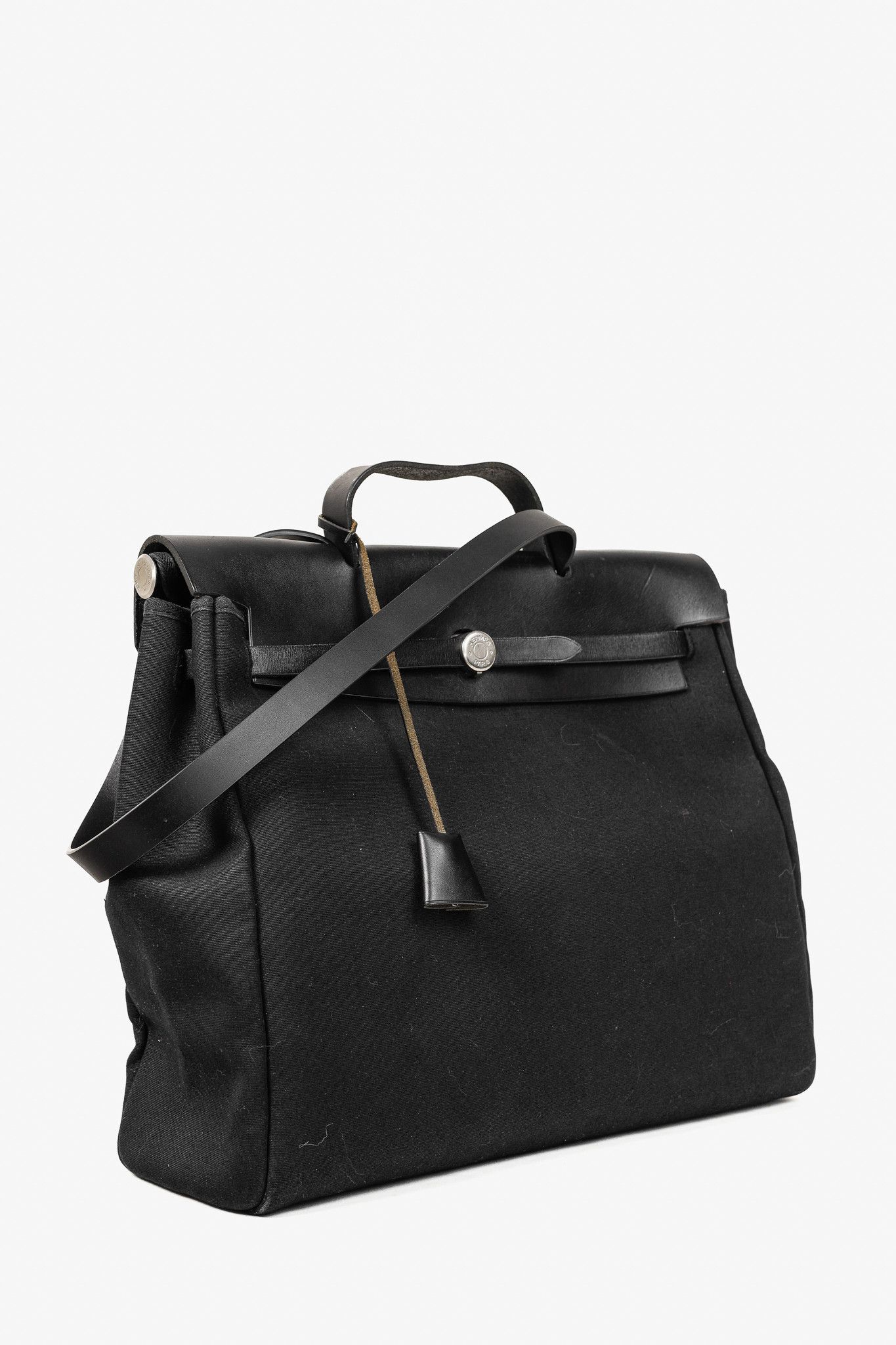 Hermes Hermes Vintage Herbag 39 Canvas Leather-Trim Top Handle Bag Size ONE SIZE - 2 Thumbnail