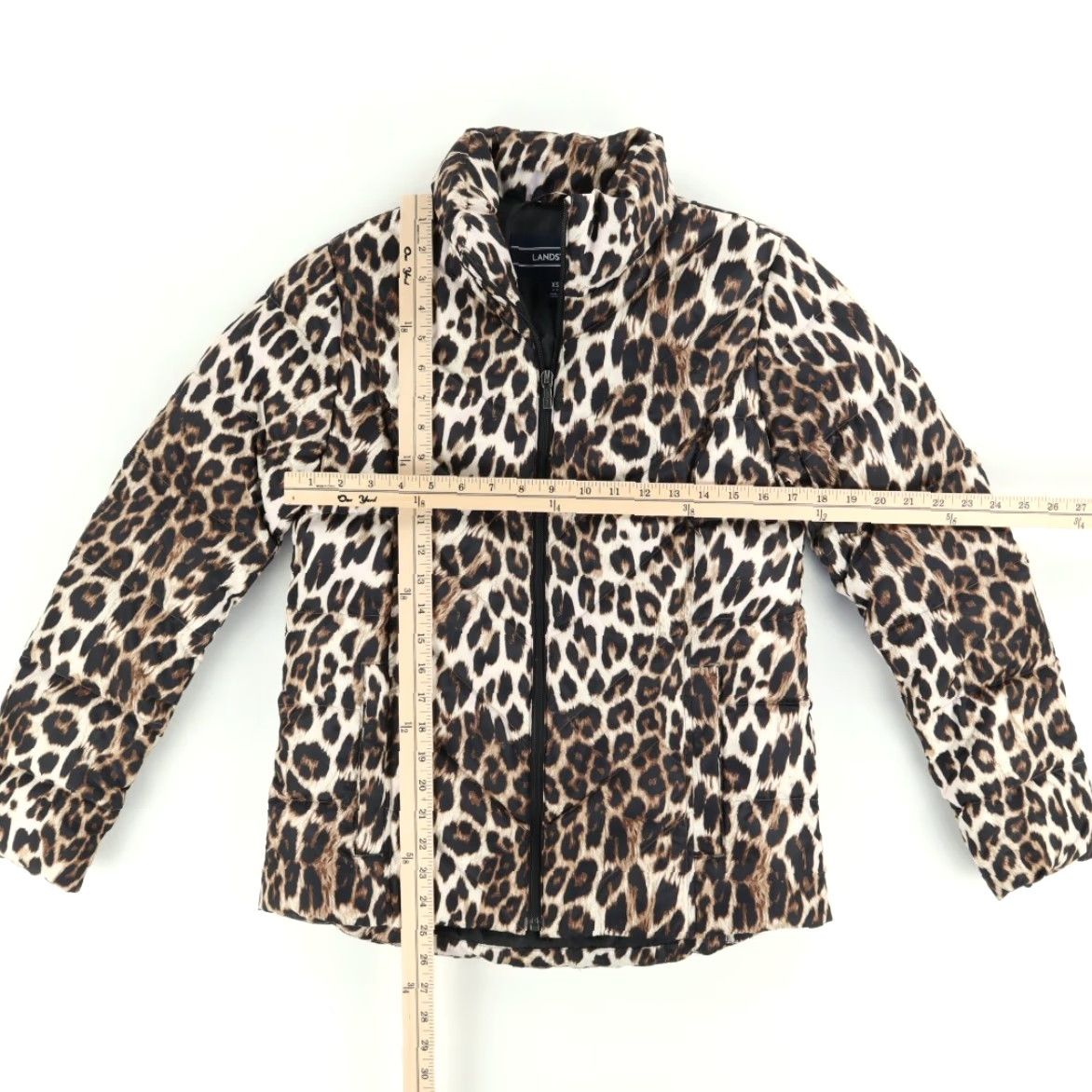 Lands' End Lands End Cheetah Print Down Puffer Jacket Women's XS Shirt Size XS / US 0-2 / IT 36-38 - 3 Thumbnail