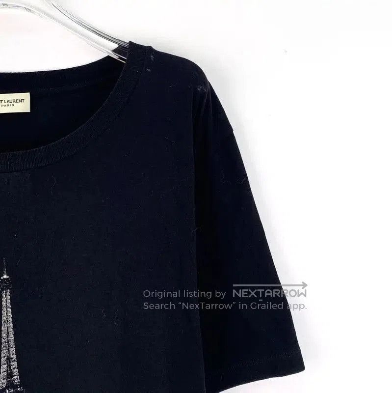 Yves Saint Laurent YSL Black Cotton Graphic Tee for Women . Size M / US 6-8 / IT 42-44 - 3 Thumbnail