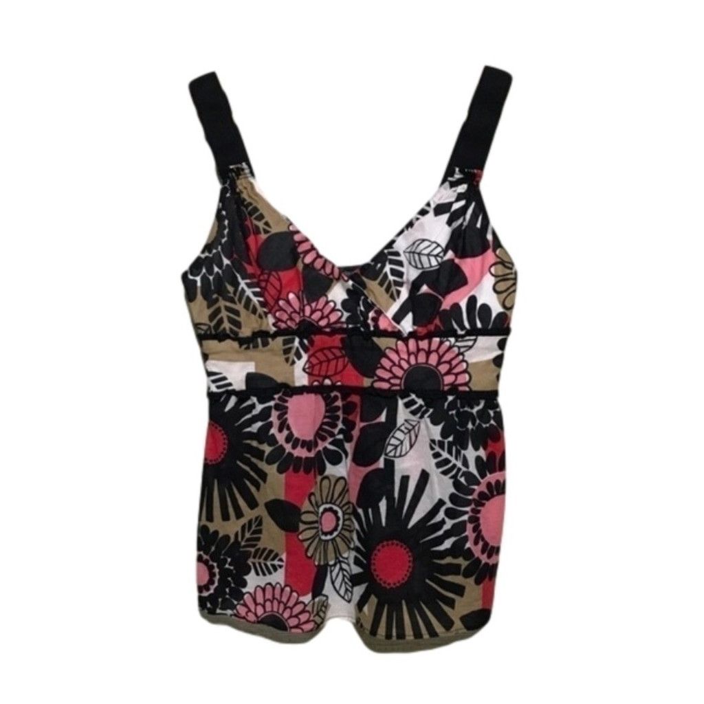 Vintage VINTAGE Claude Brown 60s 70s floral print tank top size 8 Size M / US 6-8 / IT 42-44 - 2 Thumbnail