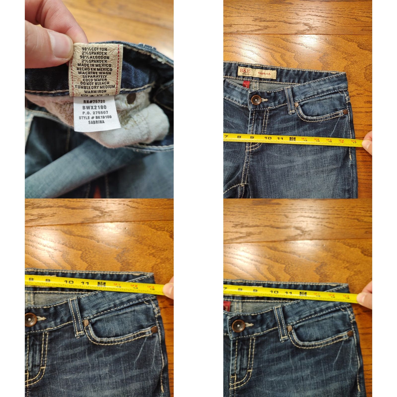 Vintage Buckle BKE Sabrina Low Rise Bootcut Jeans Women 27 Blue Denim Slim 5-Pocket Logo Embroidered Zipper Pocket Machine Washable Regular XS? Size 27" / US 4 / IT 40 - 8 Thumbnail