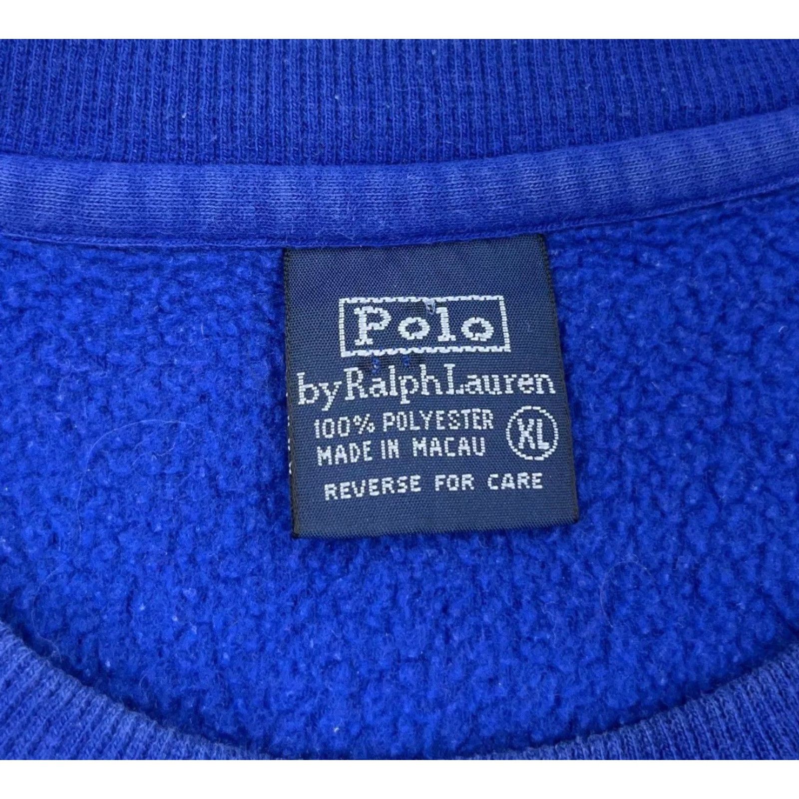 Polo Ralph Lauren Vintage Polo Ralph Lauren Sweatshirt Men XL Blue Fleece Crew Neck Sweater Y2K Size US XL / EU 56 / 4 - 3 Thumbnail