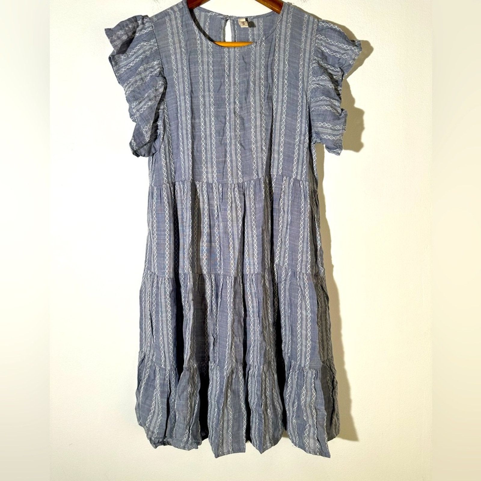 ELAN Elan Tiered Blue Grey Dress Size S / US 4 / IT 40 - 2 Thumbnail