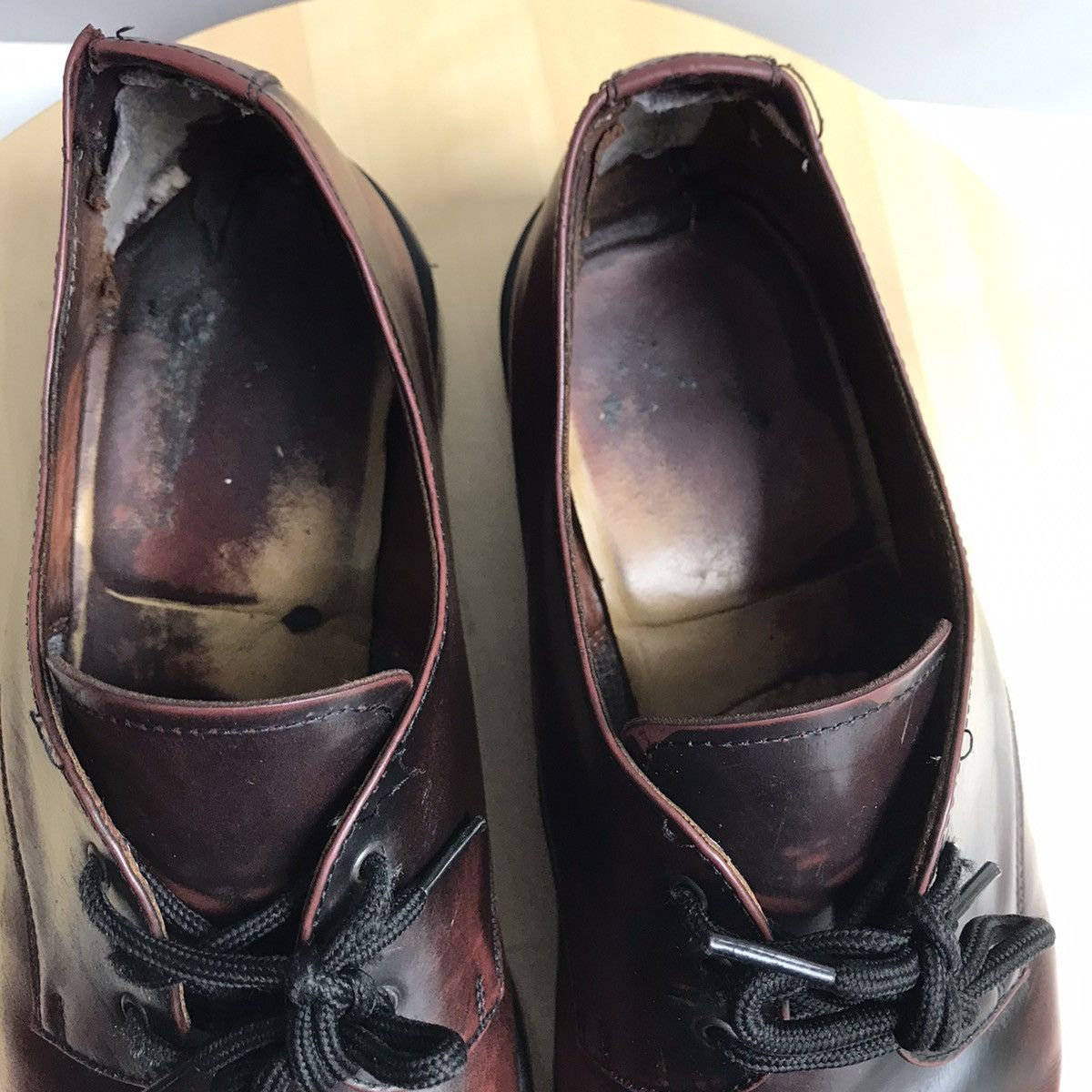 Other UK × Solovair Vintage 80s Nps Solovair 3 Eye 1461 Ox burgundy White Stitch Size US 10 / EU 43 - 15 Thumbnail