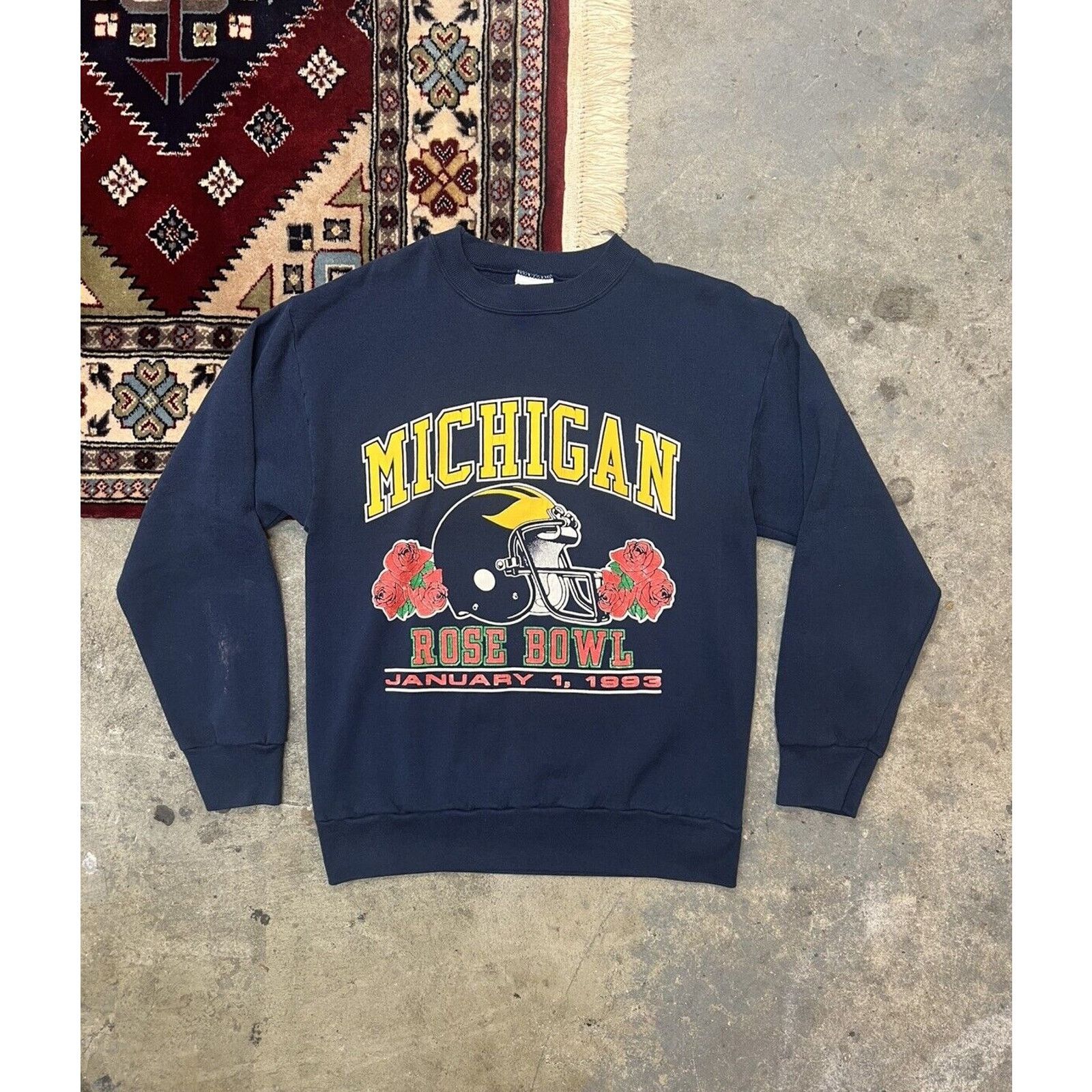Signal Sport VTG 1993 Michigan Rose Bowl Crewneck Mens Size L Wolverines Size US L / EU 52-54 / 3 - 1 Thumbnail