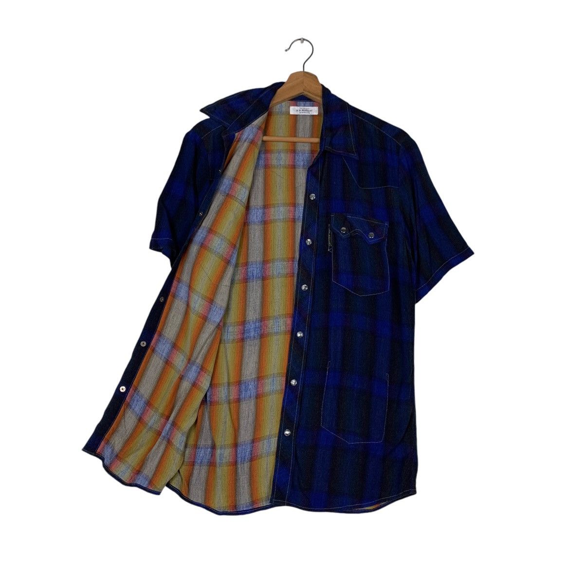 HOLLYWOOD RANCH MARKET H.R.MARKET Tartan Short Sleeve Western Shirt #1419-C64 Size US S / EU 44-46 / 1 - 9 Thumbnail