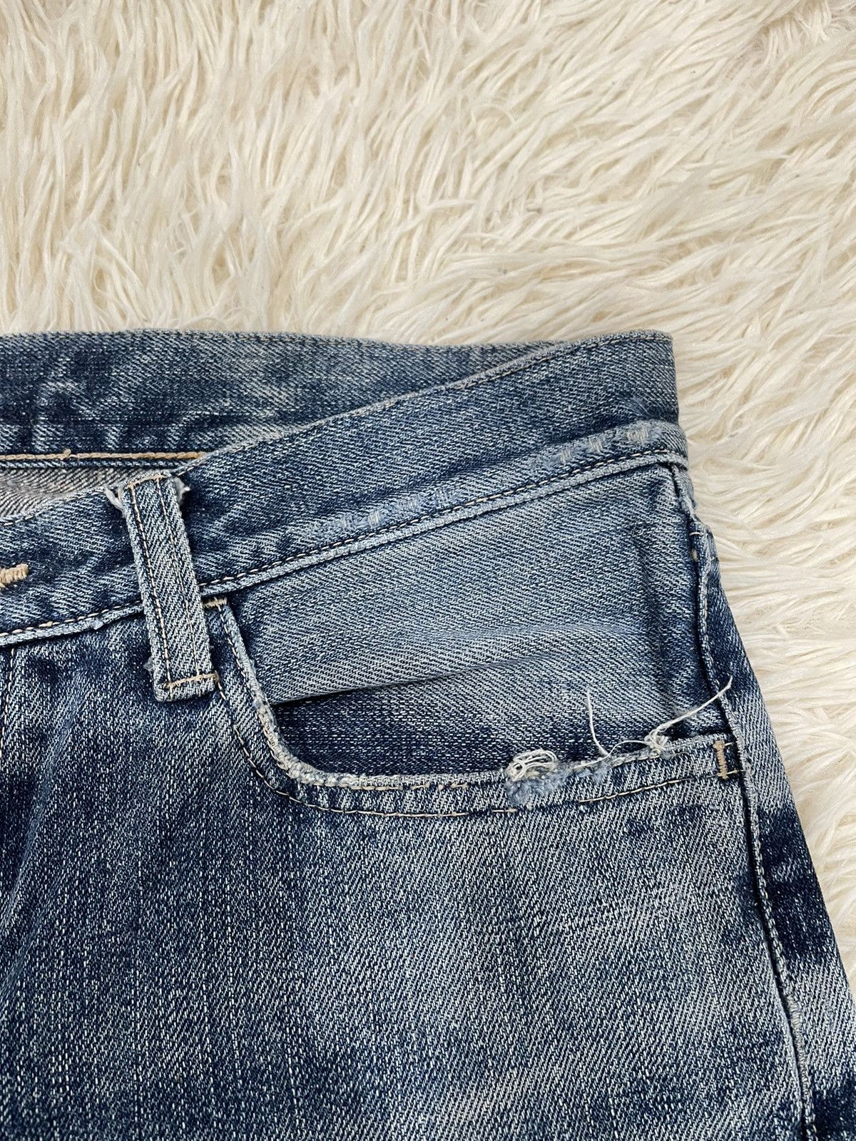 Japanese Brand Ozone Rocks Thrashed Redline Japan Denim Size US 31 - 8 Thumbnail
