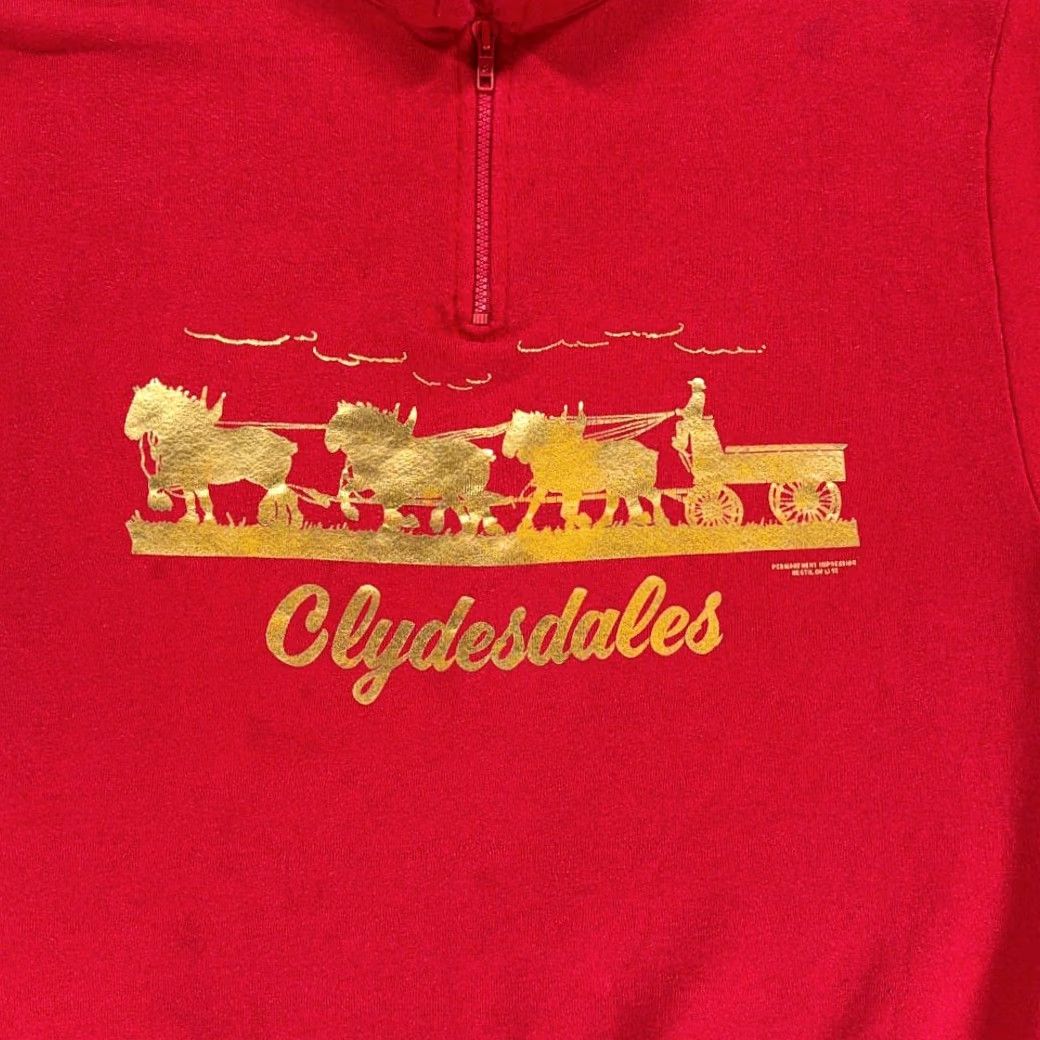 Jerzees VINTAGE Jerzees Red Clydesdales Sweatshirt 90s Sweater Shirt Pullover M Red Mens Size US M / EU 48-50 / 2 - 2 Thumbnail