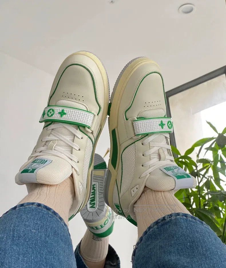 Louis Vuitton Louis Vuitton Black, white and green Velcro shoes Size US 8.5 / EU 41-42 - 1 Thumbnail