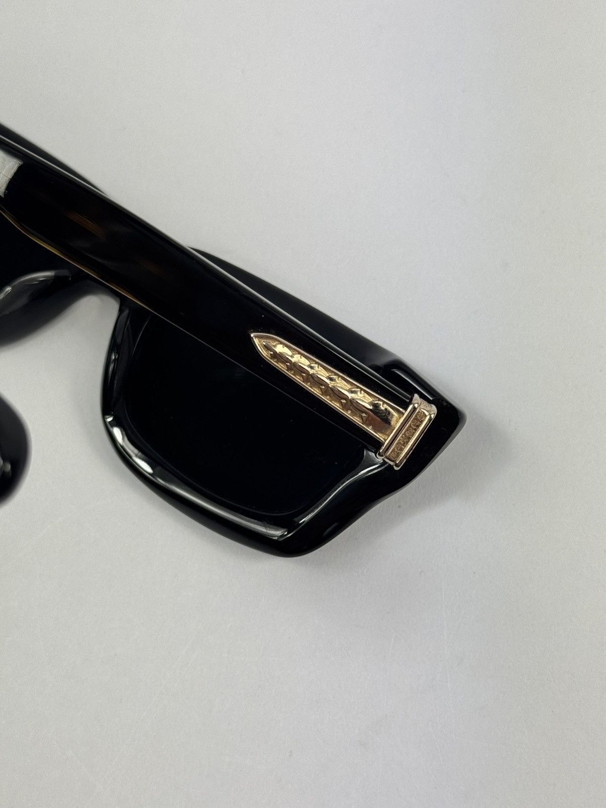 Chrome Hearts BLACK FRAME GOLD DETAILED STEEZIN SUNGLASSES Size ONE SIZE - 7 Thumbnail