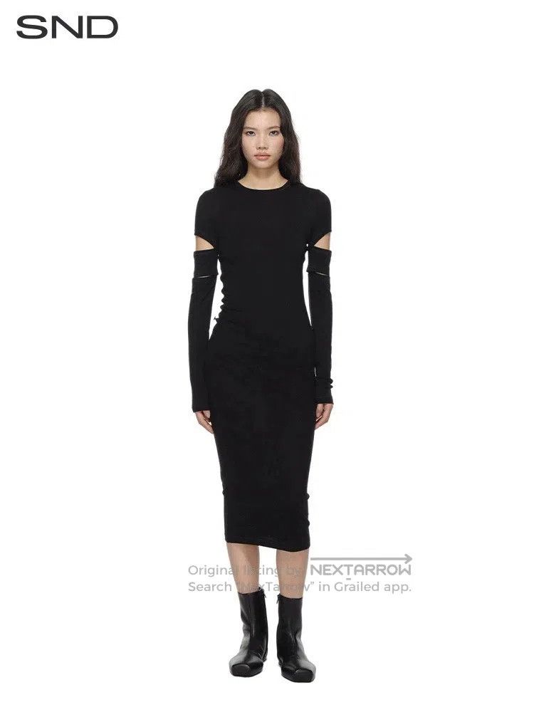 Helmut Lang Helmut Lang Women's Long-Sleeve Dress Modern Sexy Cut-Out Size XS / US 0-2 / IT 36-38 - 7 Thumbnail