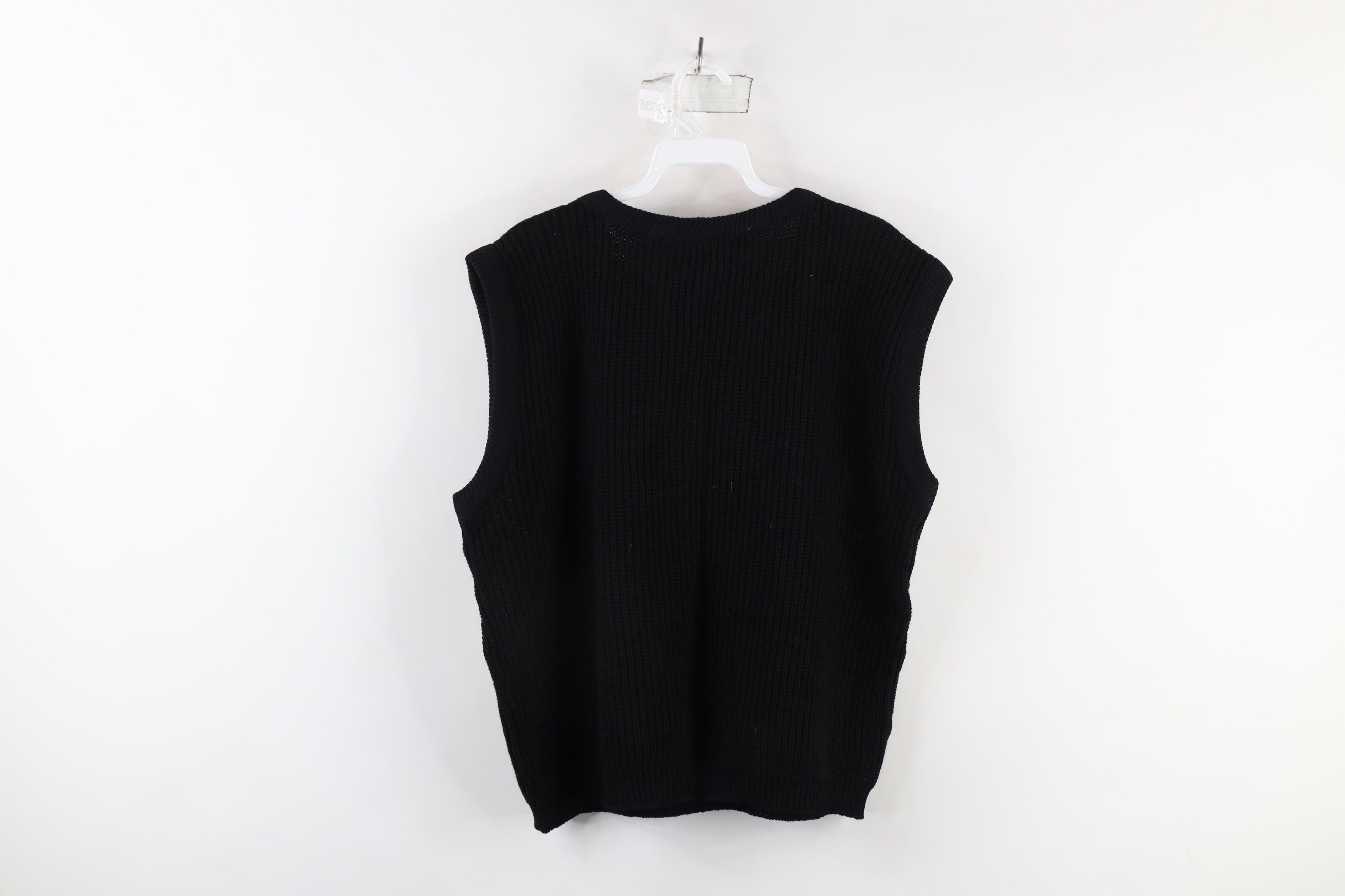 Vintage Vintage 70s Streetwear Ribbed Knit Sweater Vest Black USA Size XL / US 12-14 / IT 48-50 - 6 Thumbnail