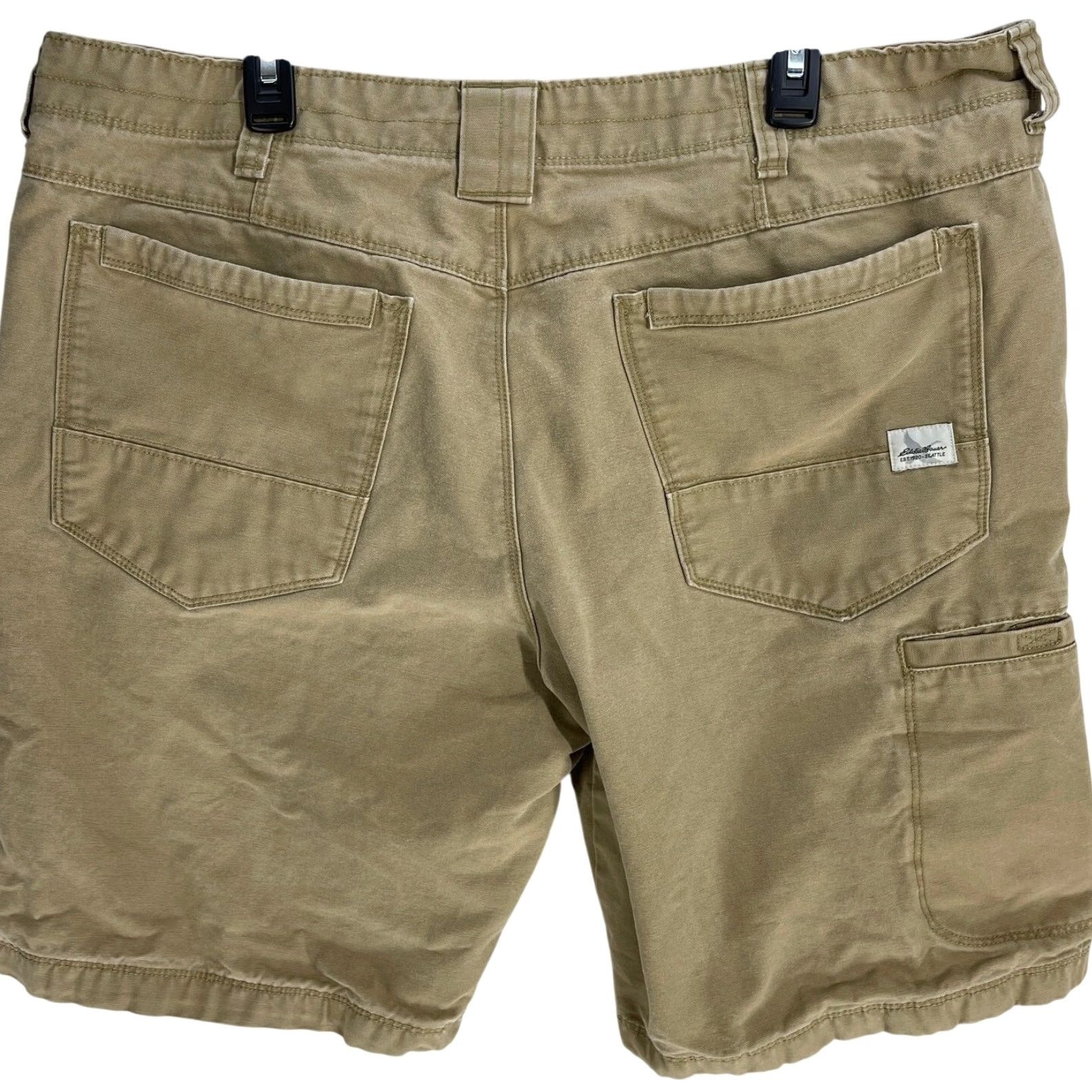 Eddie Bauer VINTAGE Eddie Bauer Cargo Shorts Mens 42 Tan Heavyweight 100% Cotton Utility Y2K Cargo Mens 42 Tan Cotton Shorts Size US 41 - 2 Thumbnail